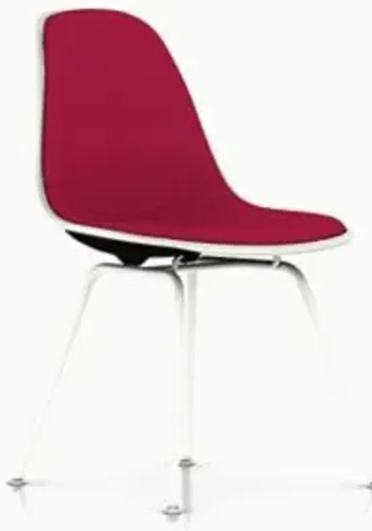 Eames Molded Plastic Side Chair with 4-Leg Base, Upholstered