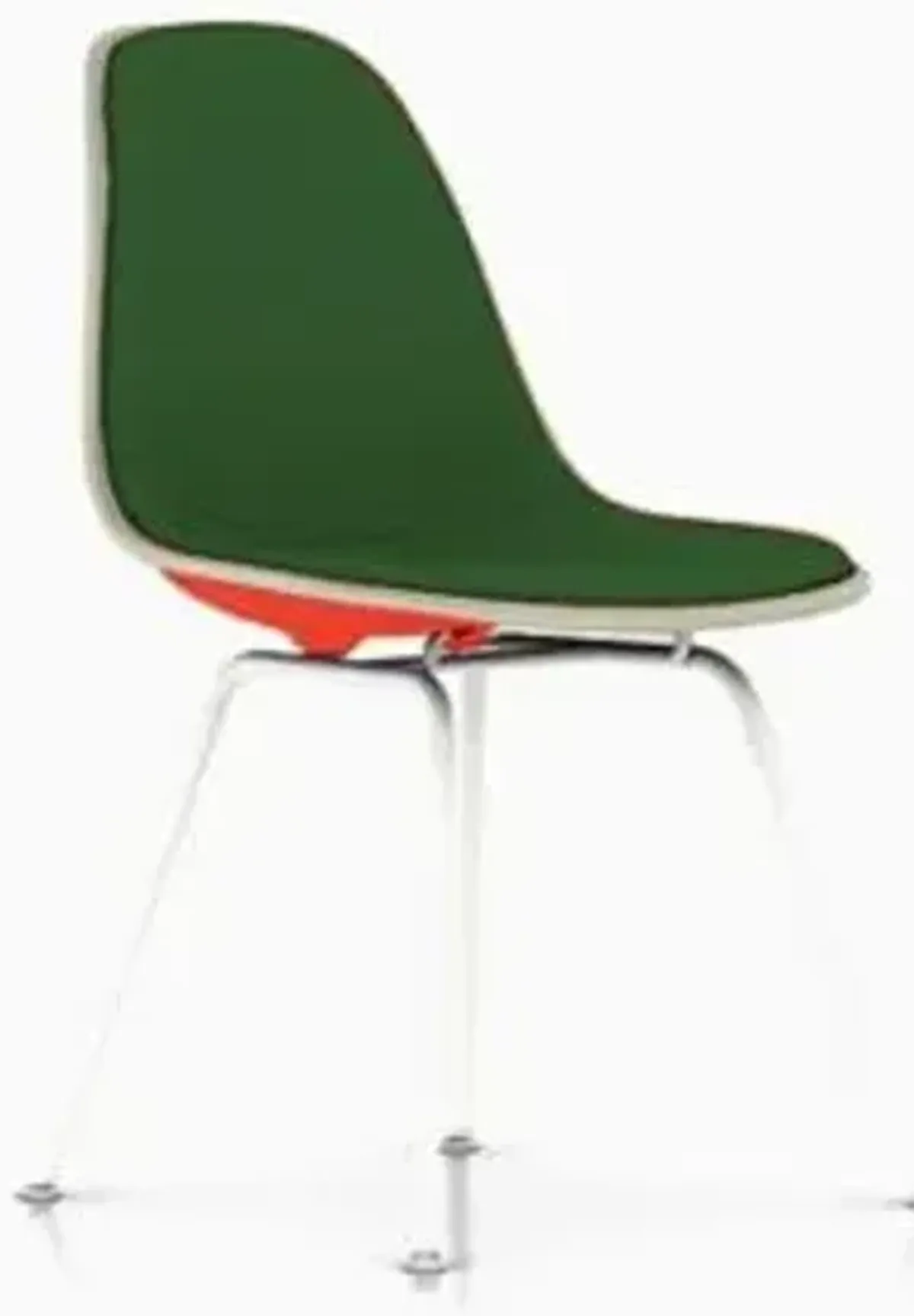 Eames Molded Plastic Side Chair with 4-Leg Base, Upholstered