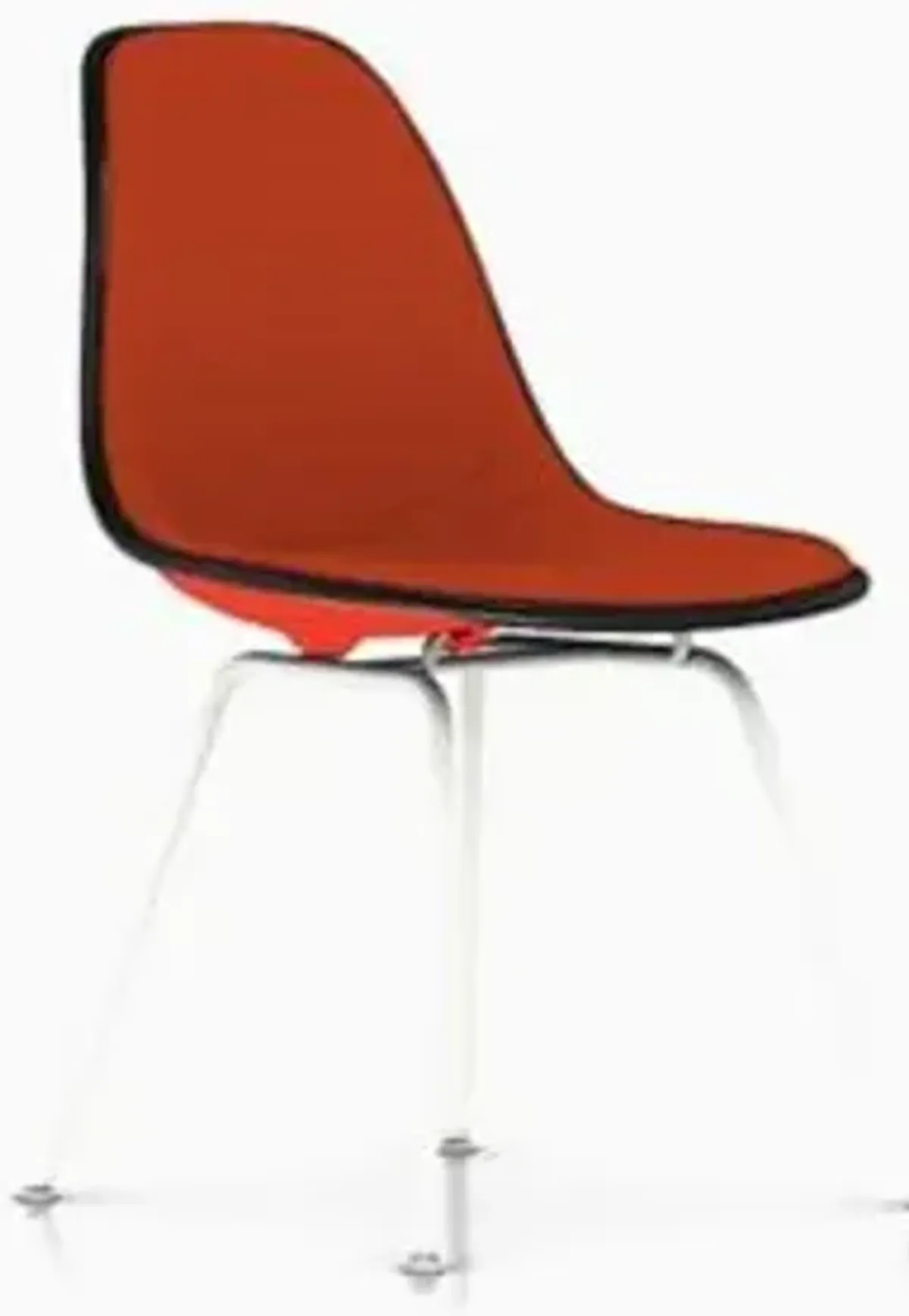 Eames Molded Plastic Side Chair with 4-Leg Base, Upholstered