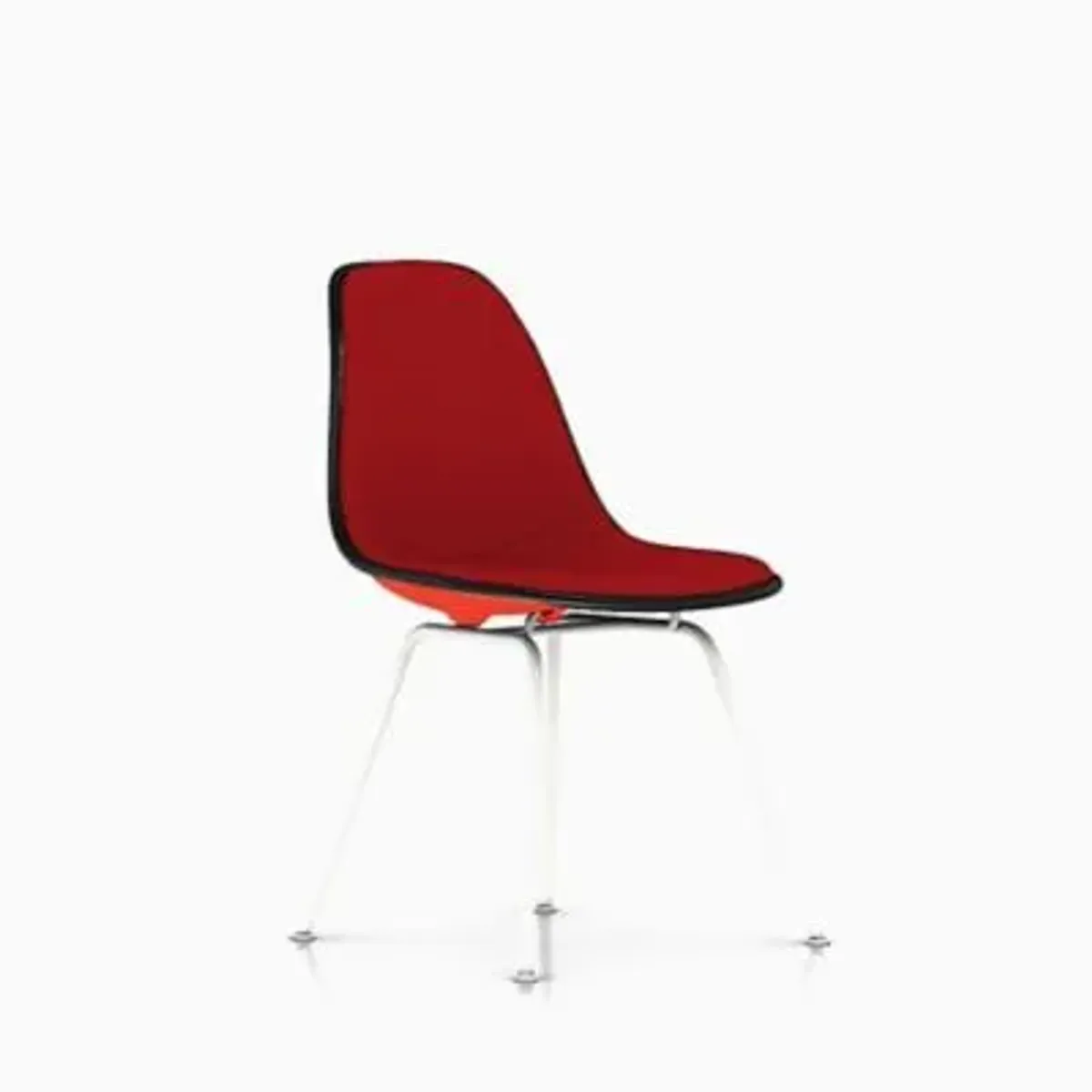 Eames Molded Plastic Side Chair with 4-Leg Base, Upholstered