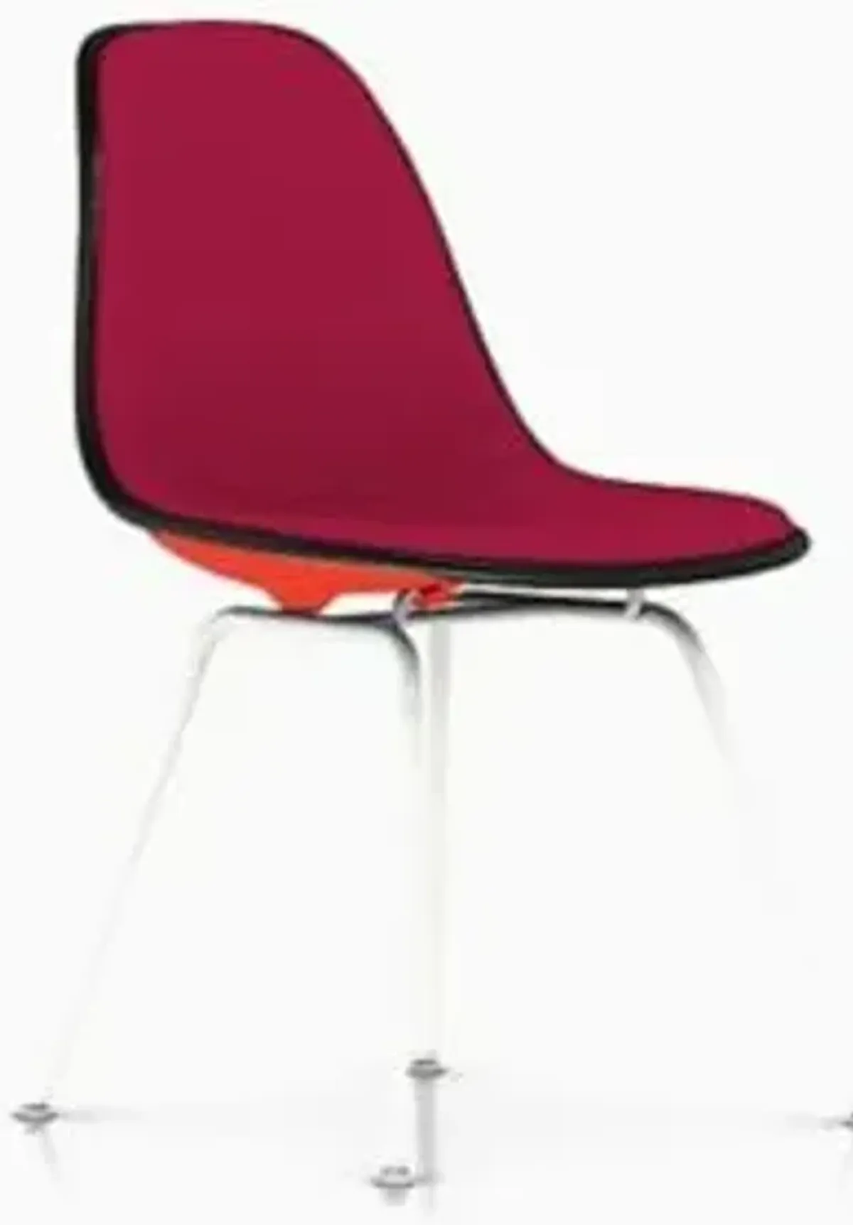 Eames Molded Plastic Side Chair with 4-Leg Base, Upholstered