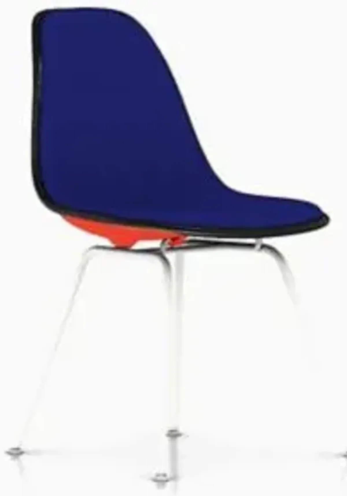 Eames Molded Plastic Side Chair with 4-Leg Base, Upholstered