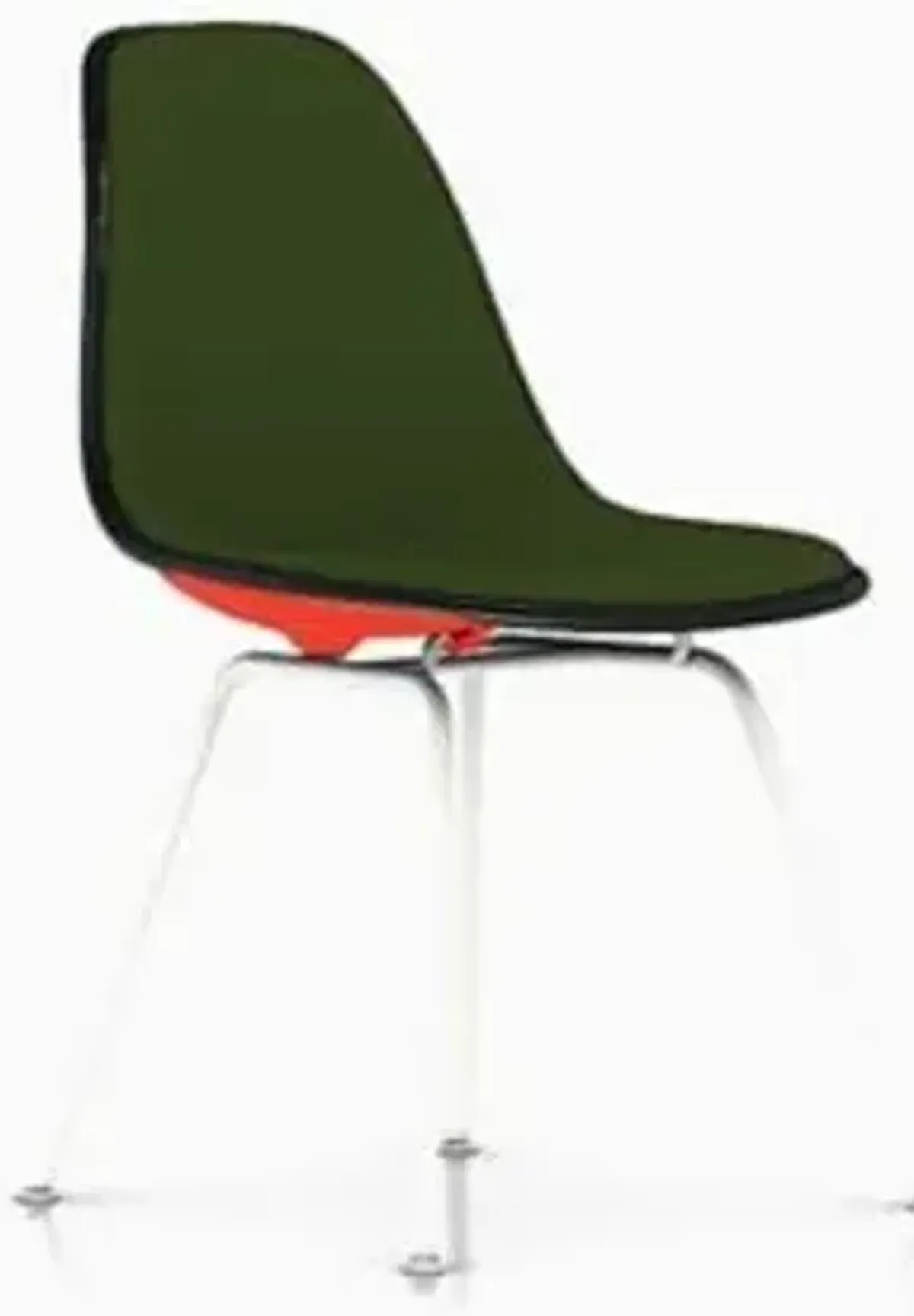 Eames Molded Plastic Side Chair with 4-Leg Base, Upholstered