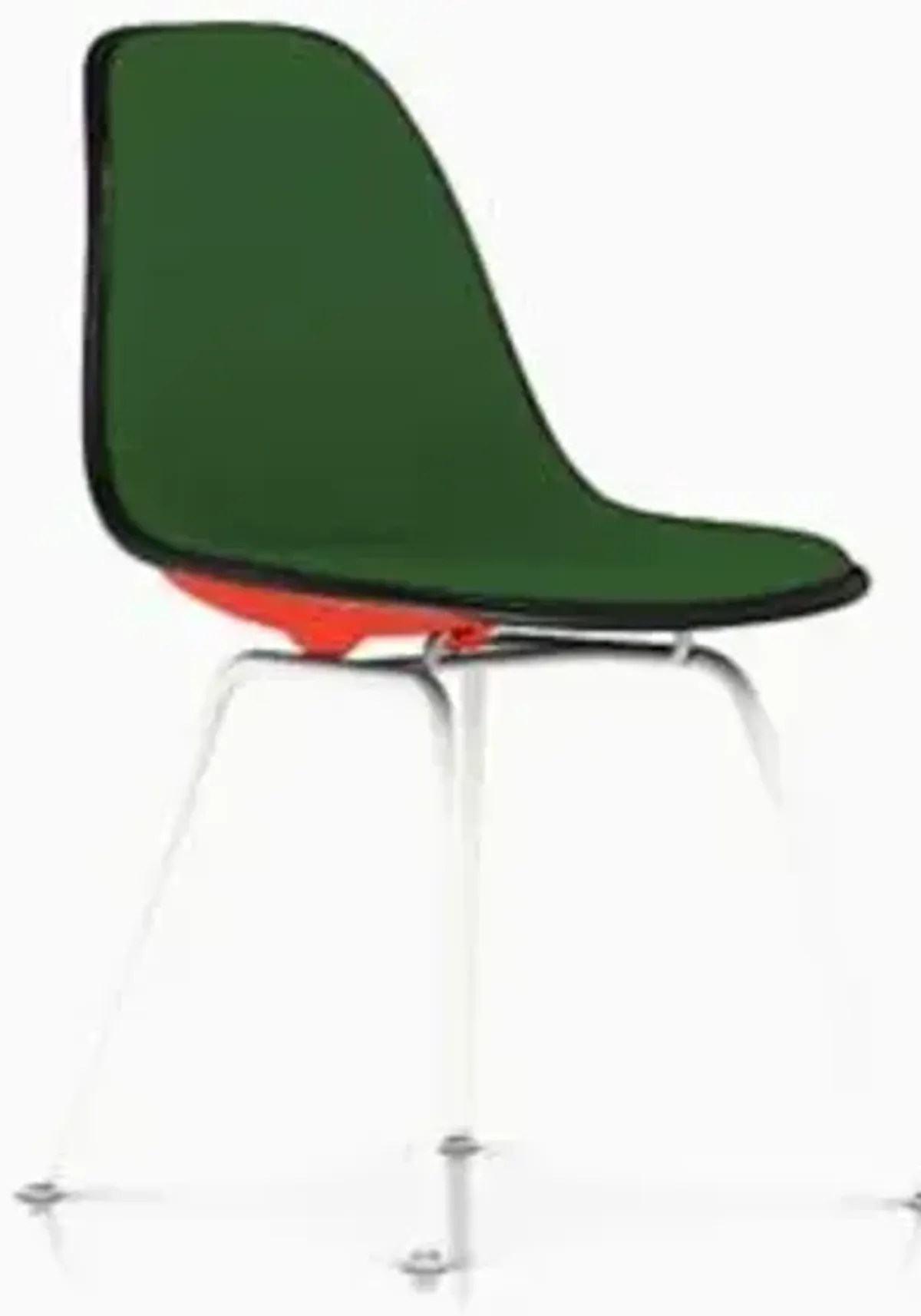 Eames Molded Plastic Side Chair with 4-Leg Base, Upholstered