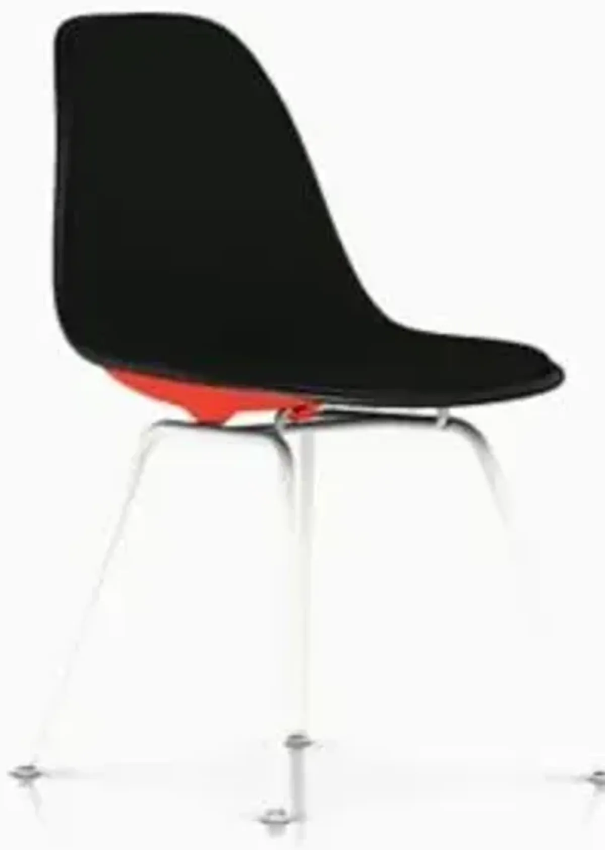 Eames Molded Plastic Side Chair with 4-Leg Base, Upholstered