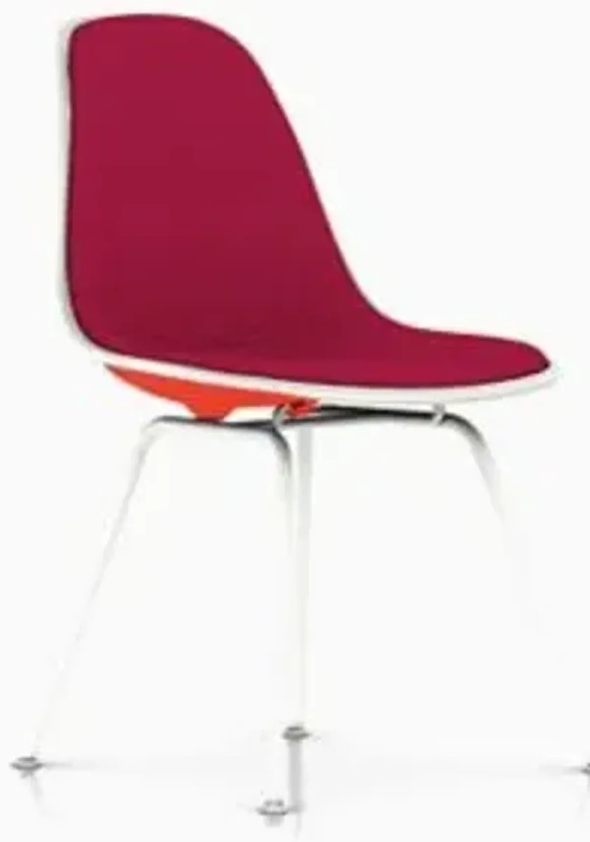 Eames Molded Plastic Side Chair with 4-Leg Base, Upholstered