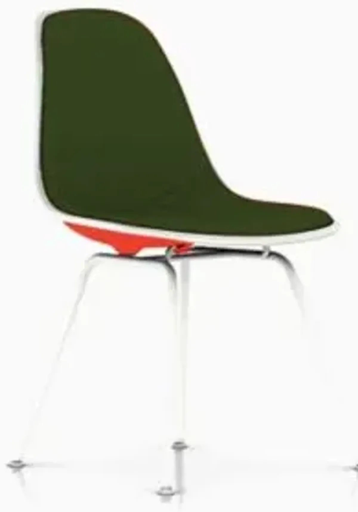 Eames Molded Plastic Side Chair with 4-Leg Base, Upholstered
