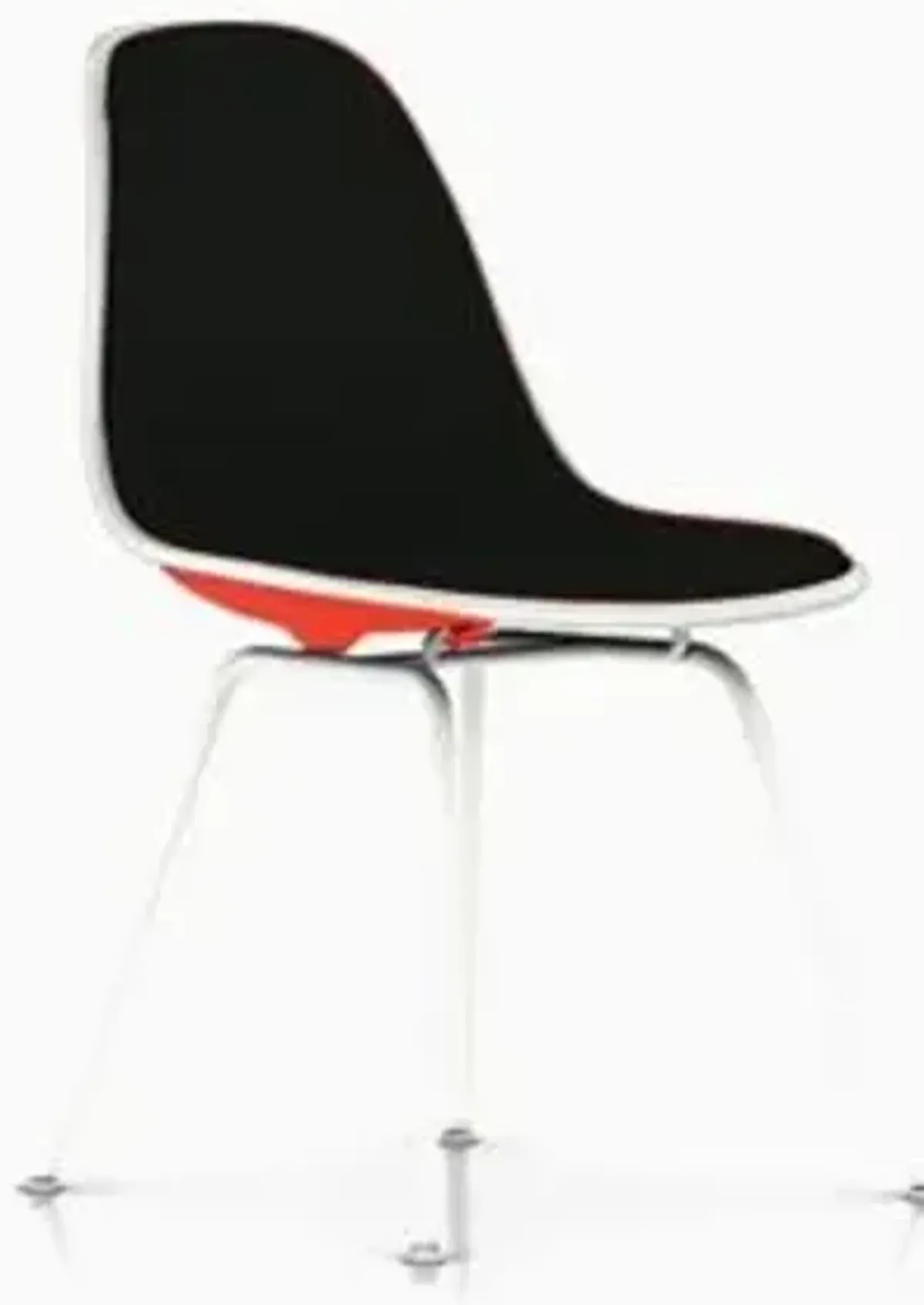 Eames Molded Plastic Side Chair with 4-Leg Base, Upholstered