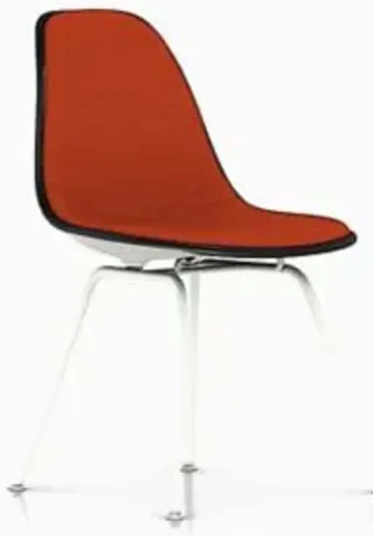 Eames Molded Plastic Side Chair with 4-Leg Base, Upholstered