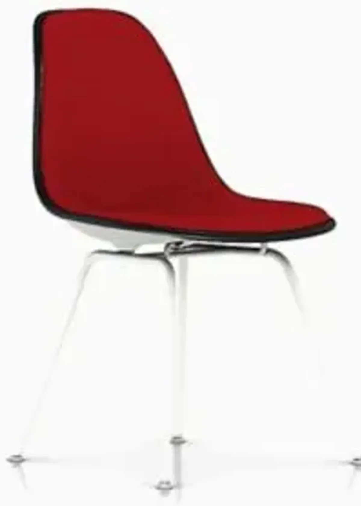 Eames Molded Plastic Side Chair with 4-Leg Base, Upholstered