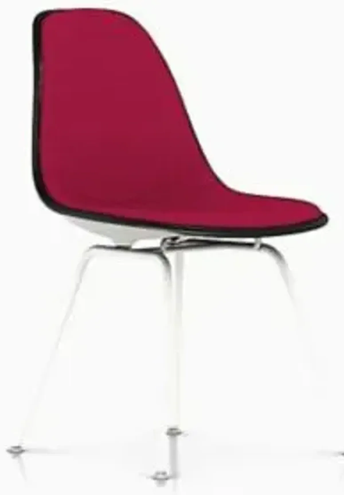 Eames Molded Plastic Side Chair with 4-Leg Base, Upholstered