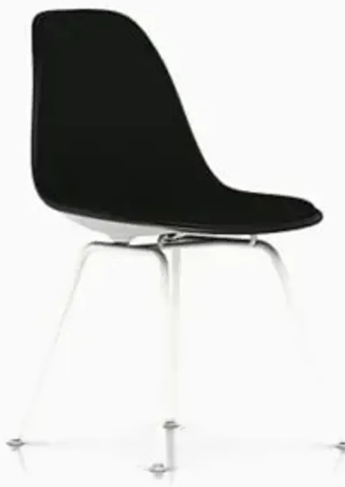 Eames Molded Plastic Side Chair with 4-Leg Base, Upholstered