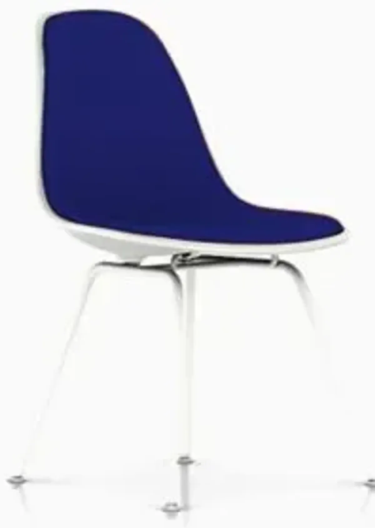 Eames Molded Plastic Side Chair with 4-Leg Base, Upholstered