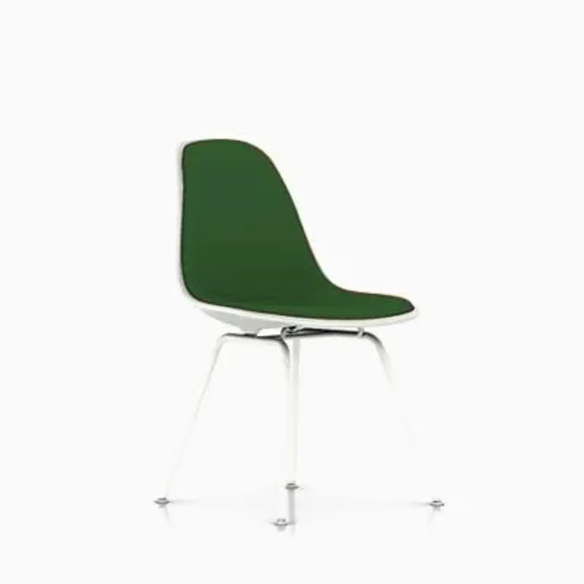 Eames Molded Plastic Side Chair with 4-Leg Base, Upholstered