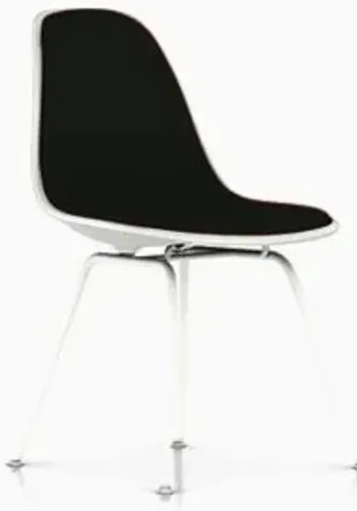 Eames Molded Plastic Side Chair with 4-Leg Base, Upholstered