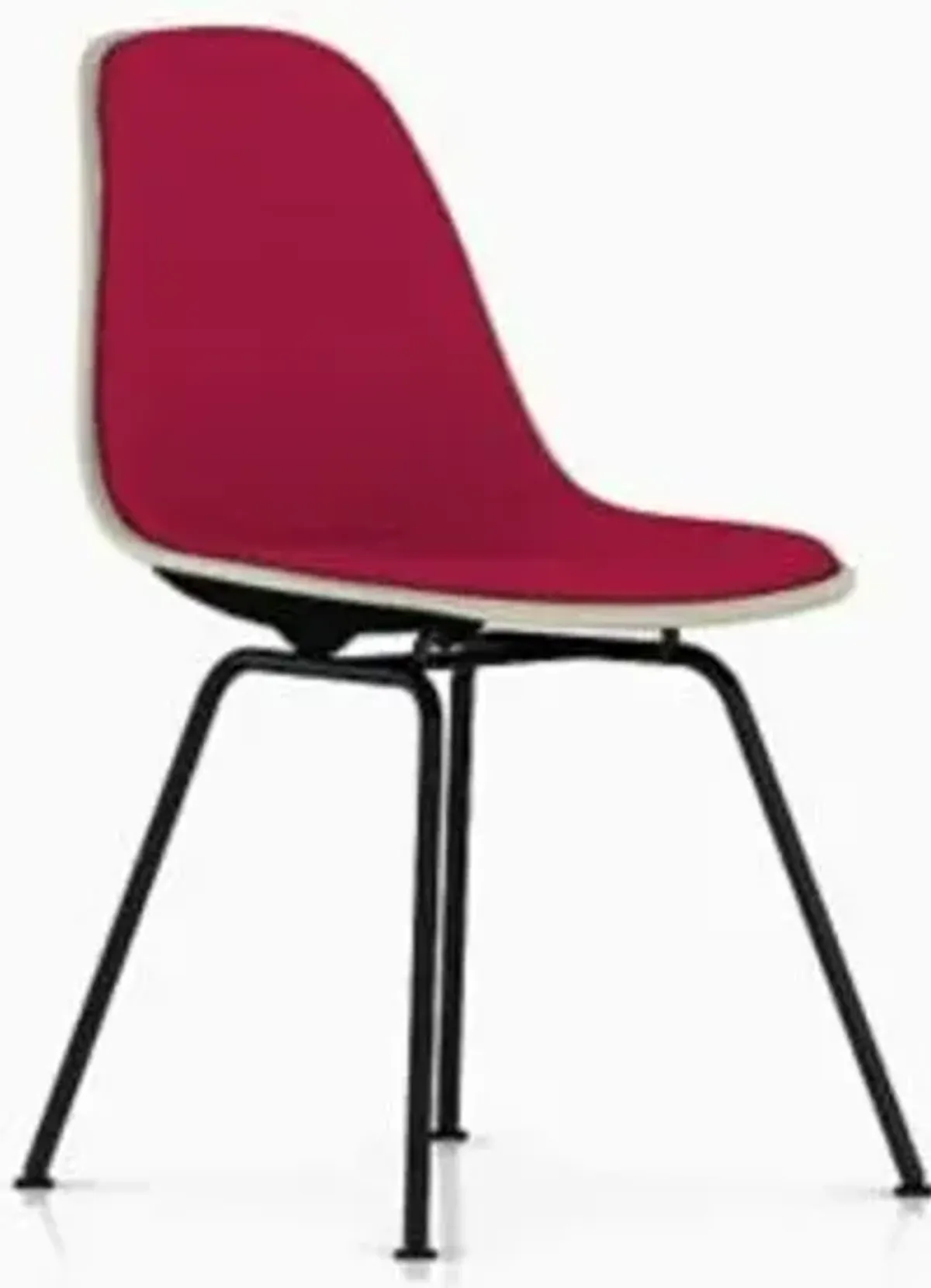 Eames Molded Plastic Side Chair with 4-Leg Base, Upholstered