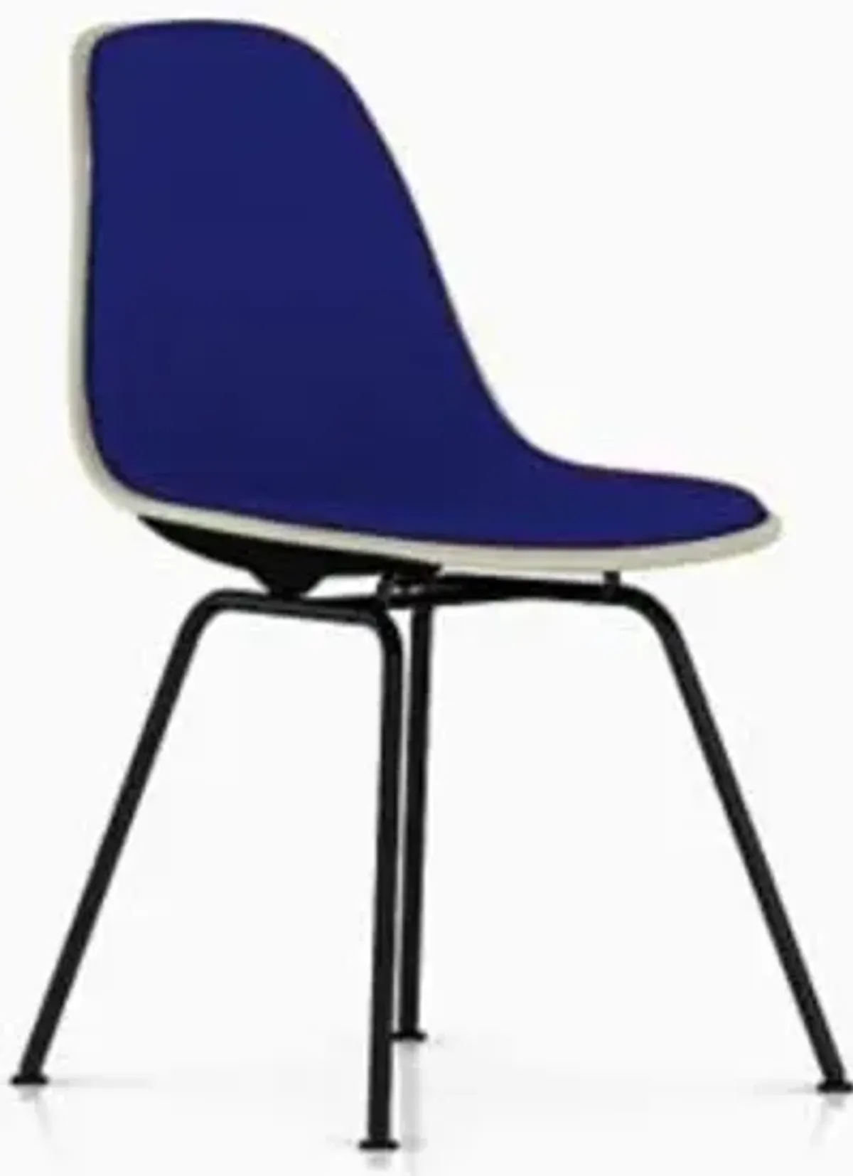 Eames Molded Plastic Side Chair with 4-Leg Base, Upholstered