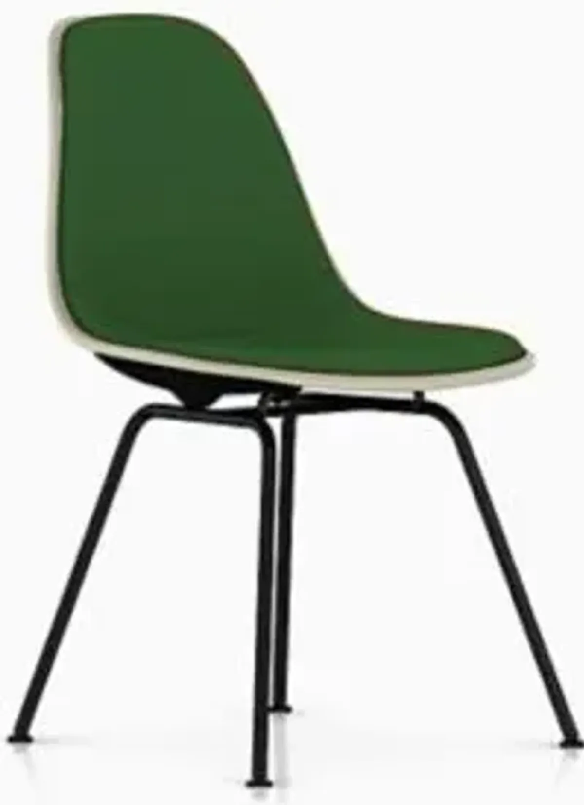 Eames Molded Plastic Side Chair with 4-Leg Base, Upholstered