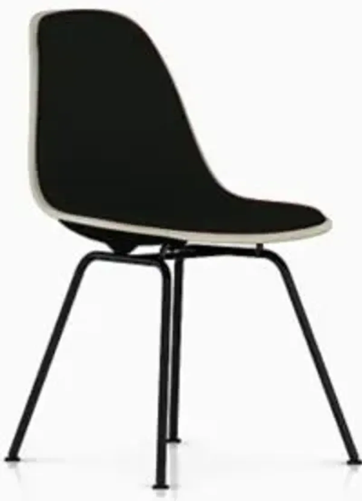 Eames Molded Plastic Side Chair with 4-Leg Base, Upholstered
