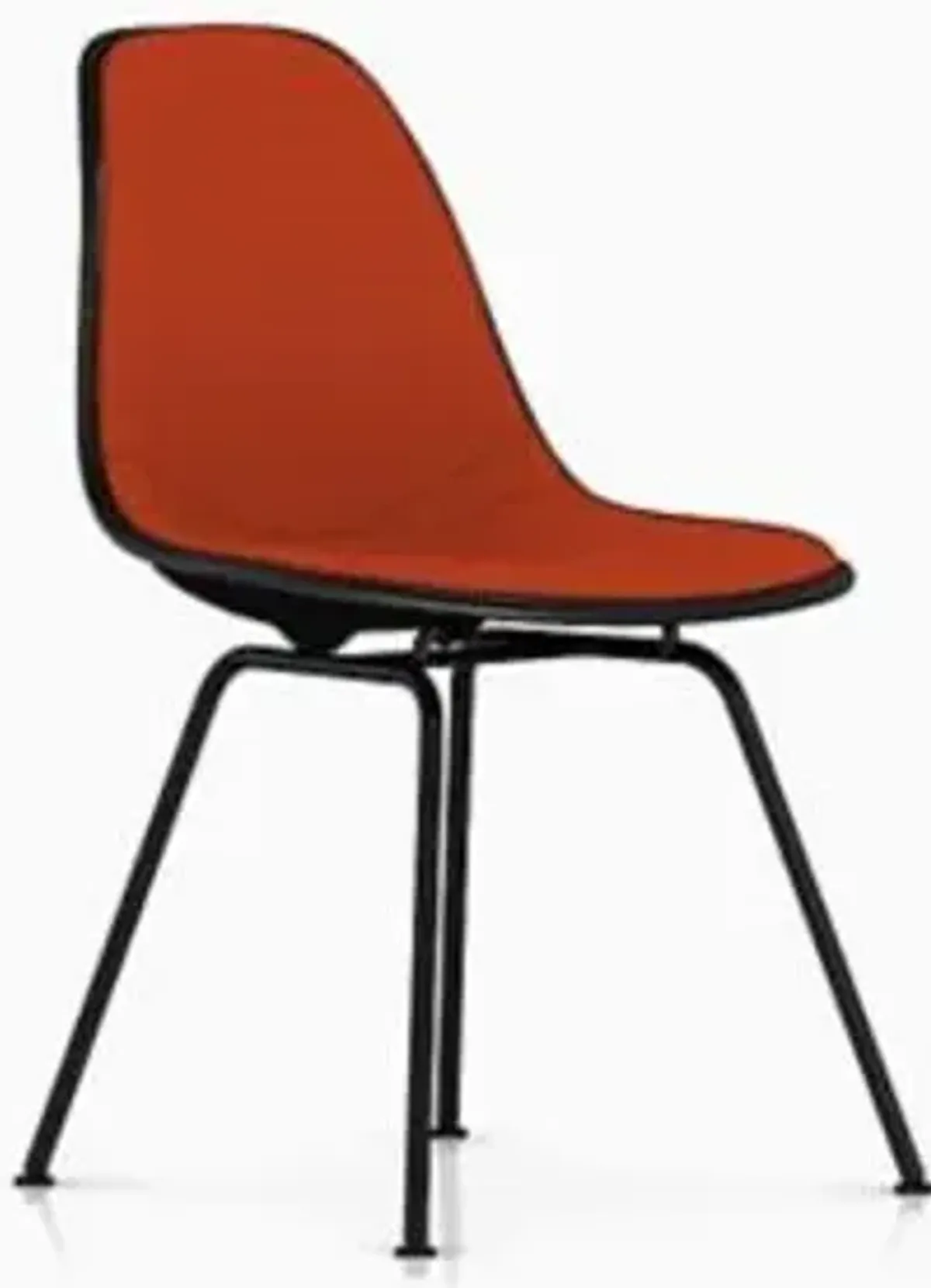 Eames Molded Plastic Side Chair with 4-Leg Base, Upholstered