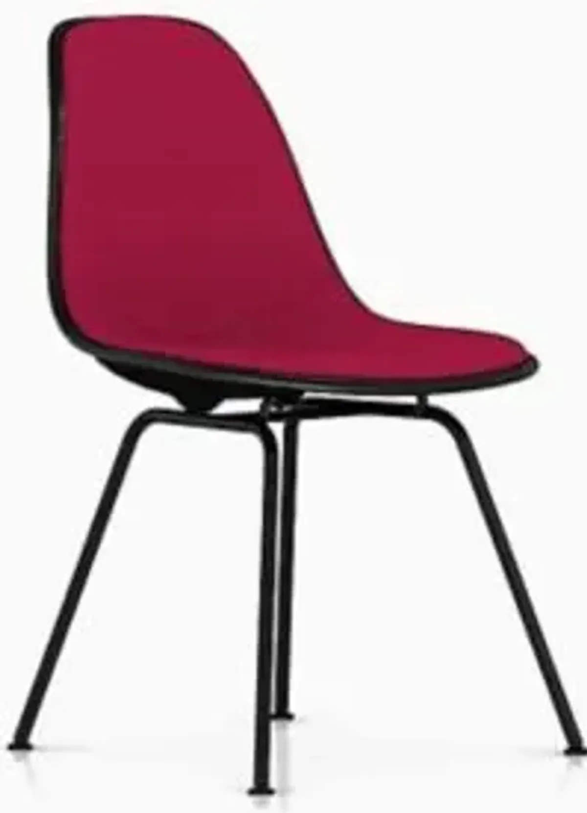 Eames Molded Plastic Side Chair with 4-Leg Base, Upholstered