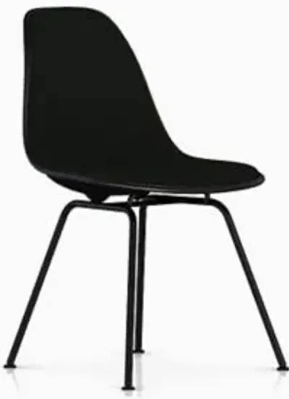 Eames Molded Plastic Side Chair with 4-Leg Base, Upholstered