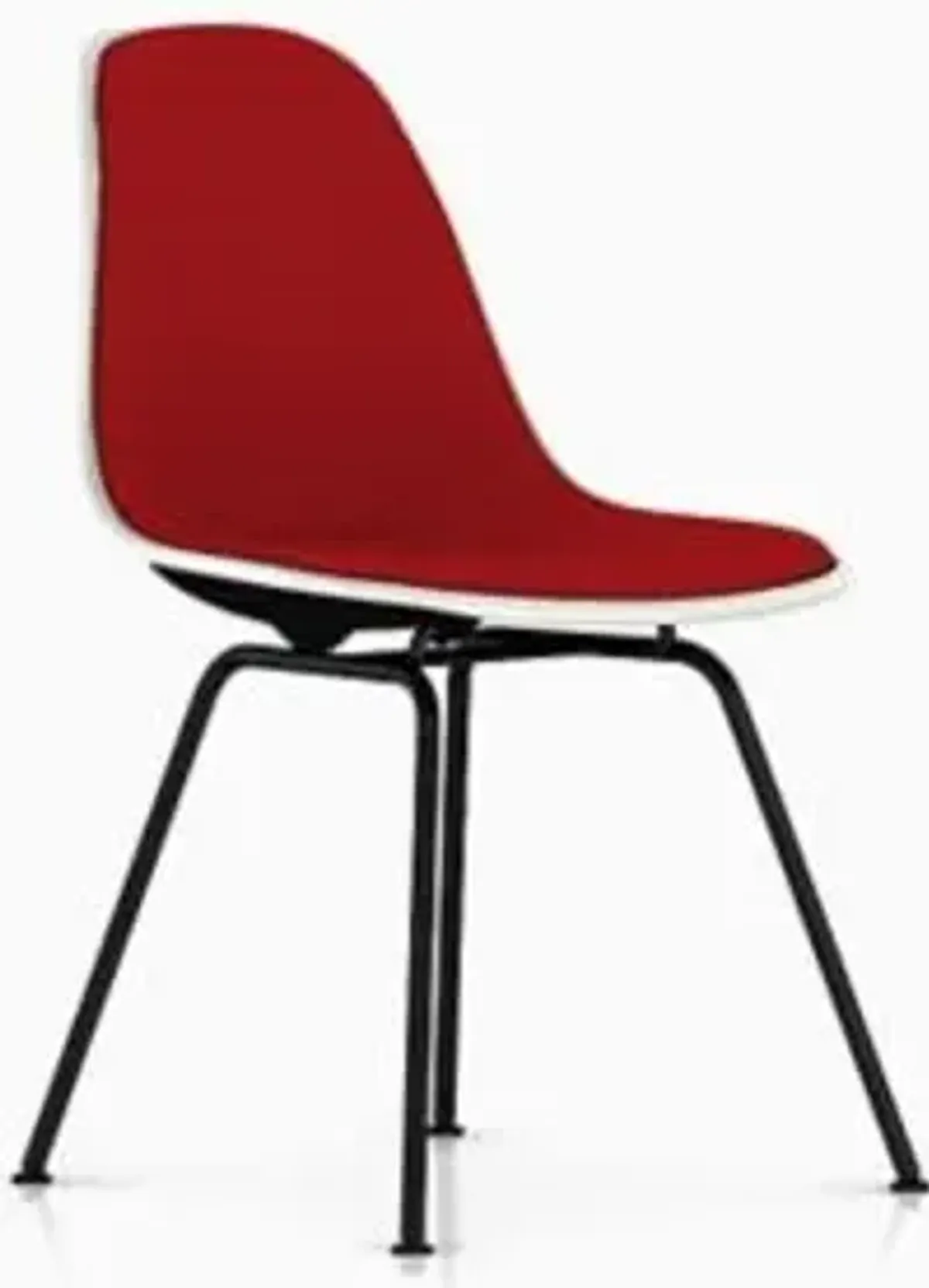 Eames Molded Plastic Side Chair with 4-Leg Base, Upholstered