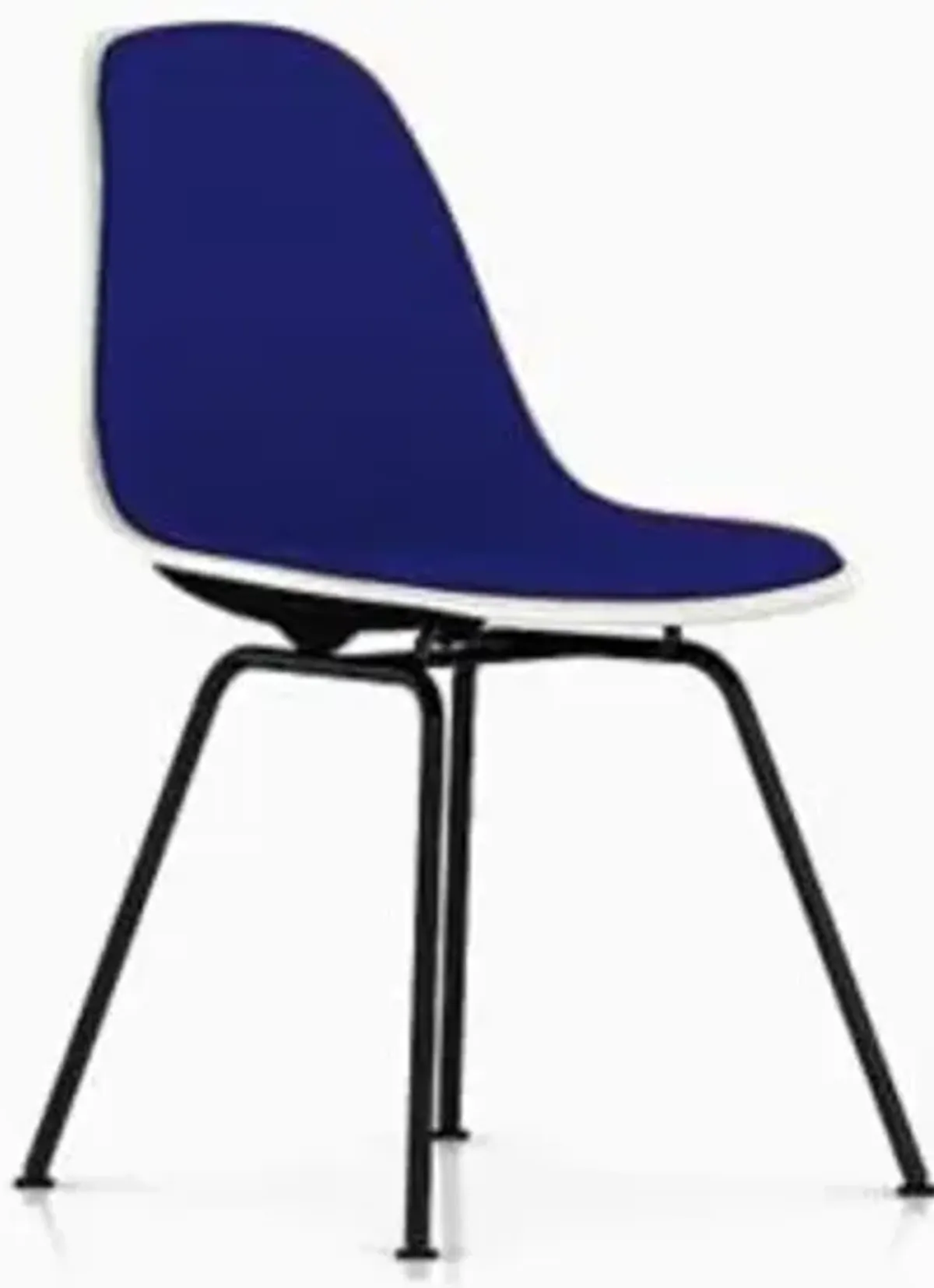 Eames Molded Plastic Side Chair with 4-Leg Base, Upholstered