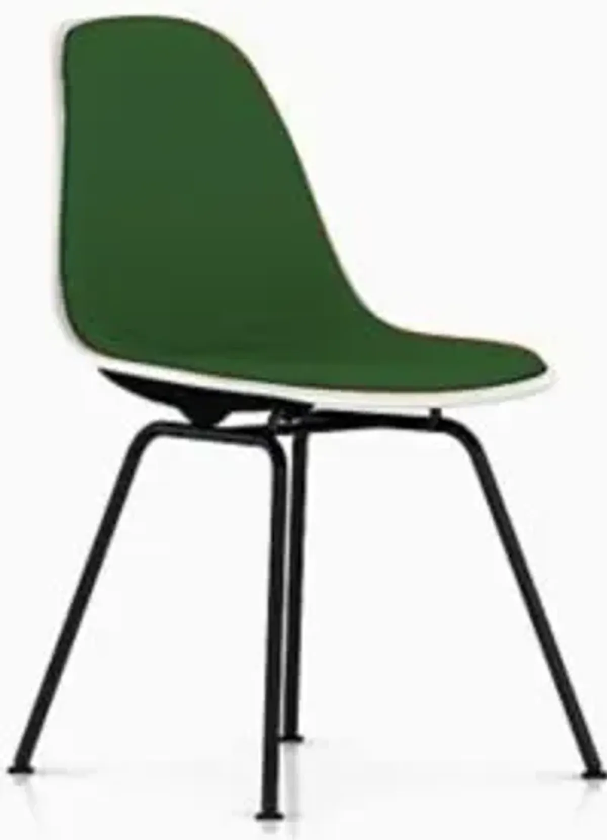 Eames Molded Plastic Side Chair with 4-Leg Base, Upholstered