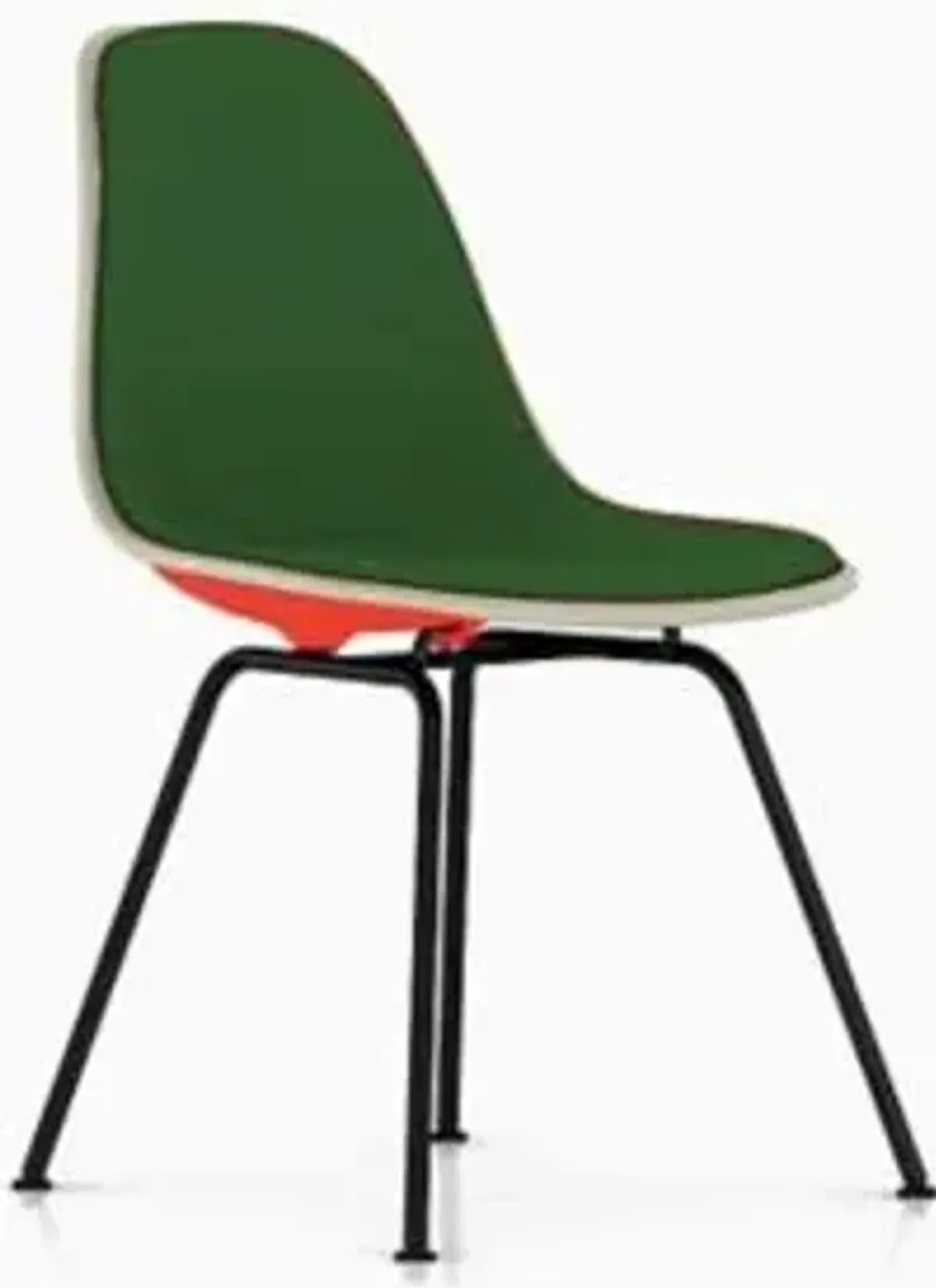 Eames Molded Plastic Side Chair with 4-Leg Base, Upholstered