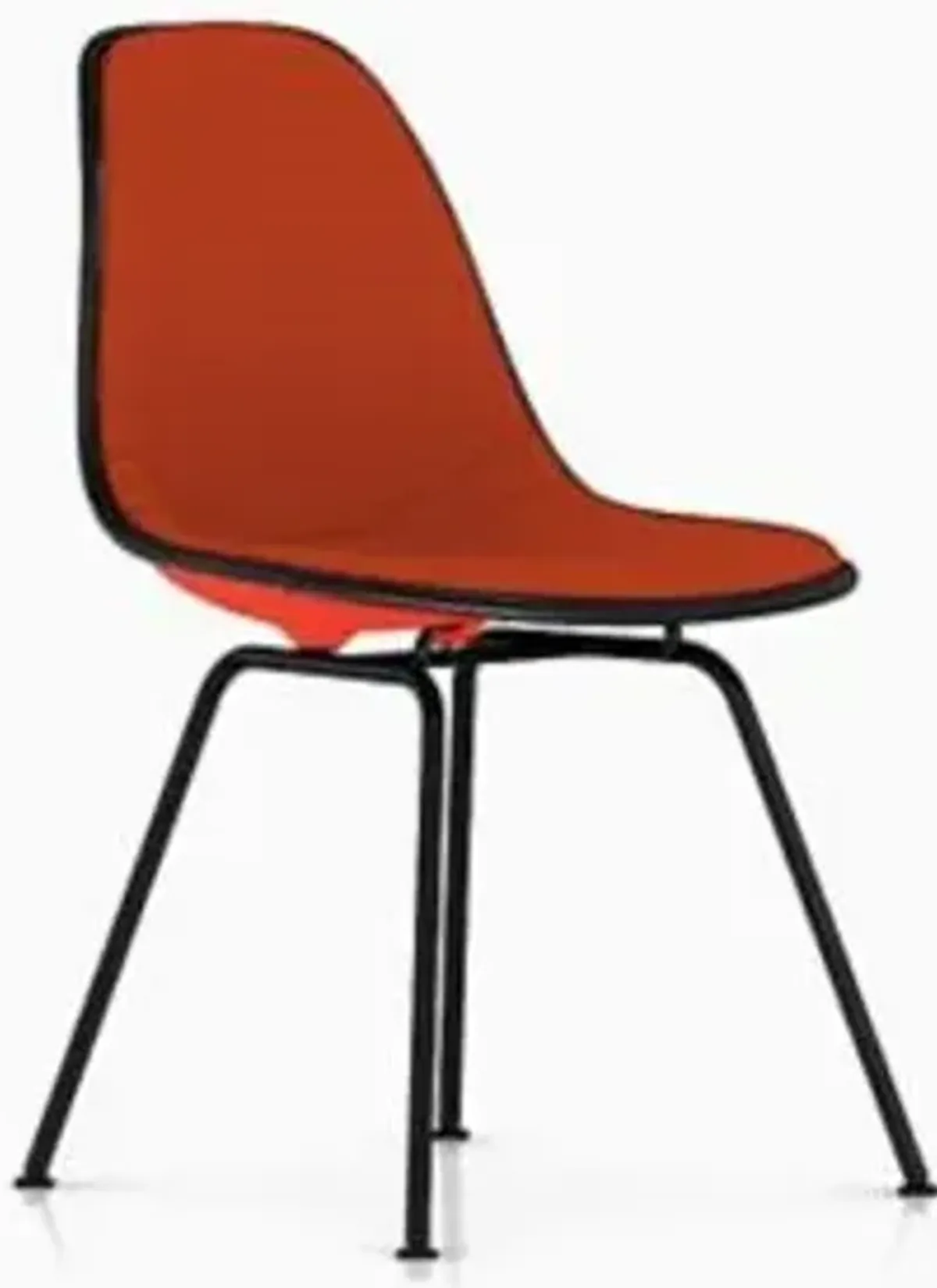 Eames Molded Plastic Side Chair with 4-Leg Base, Upholstered