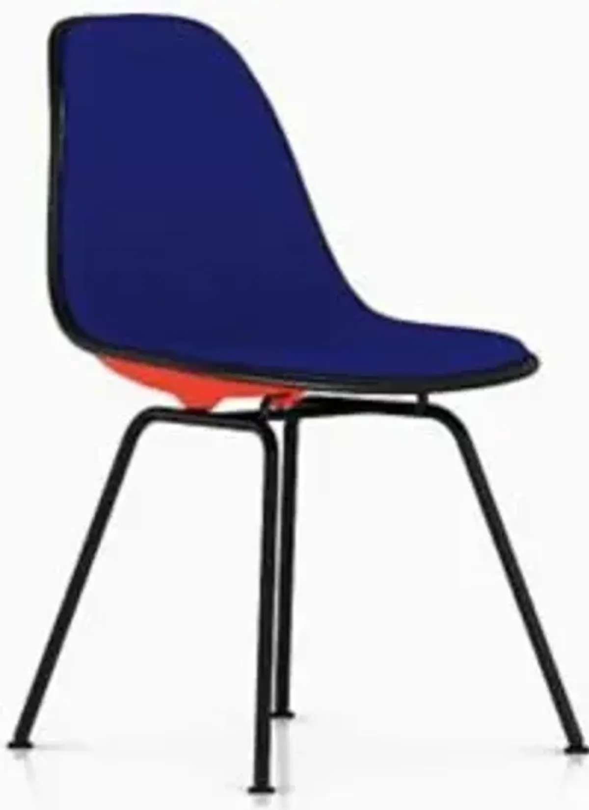 Eames Molded Plastic Side Chair with 4-Leg Base, Upholstered