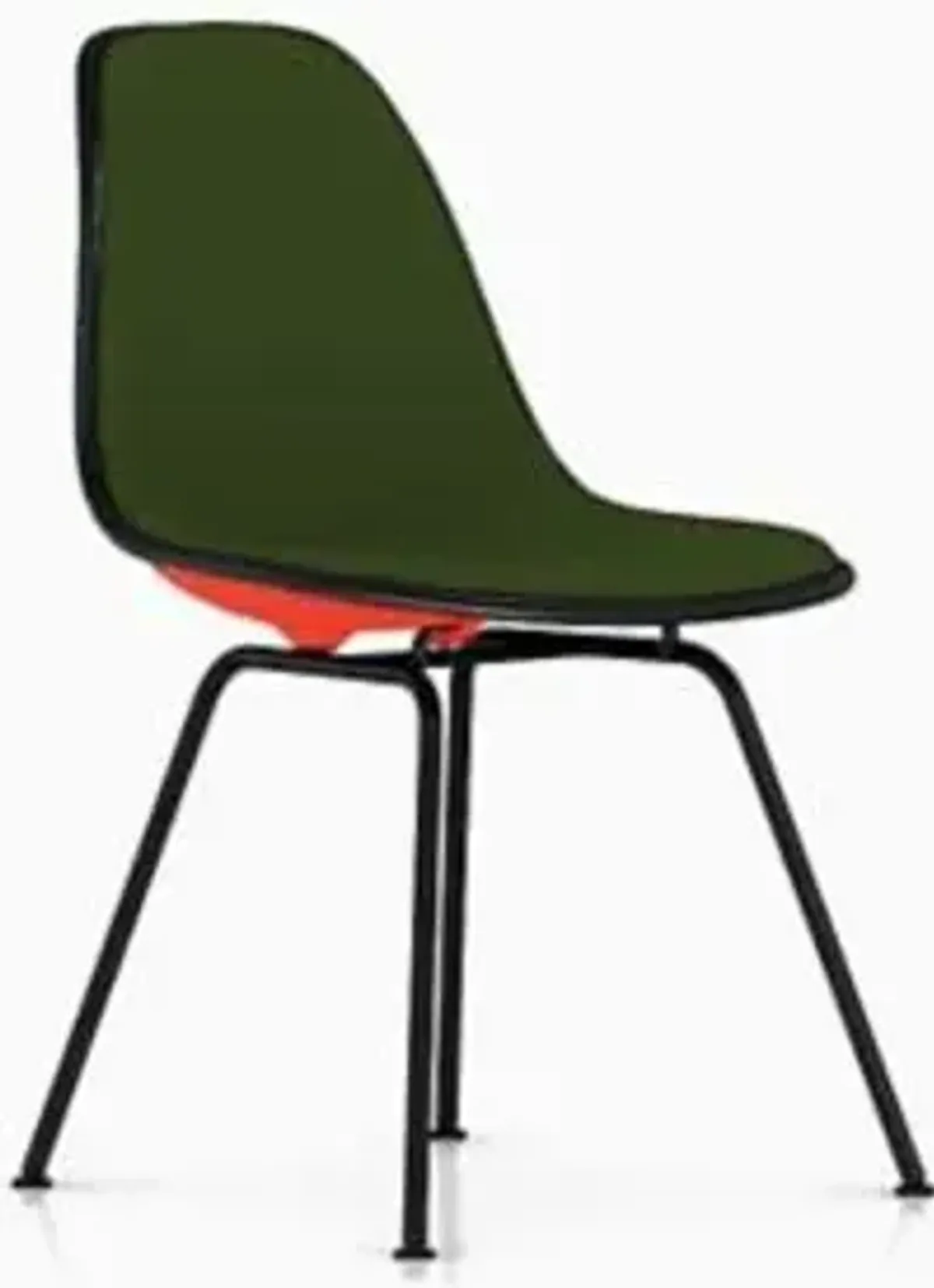Eames Molded Plastic Side Chair with 4-Leg Base, Upholstered
