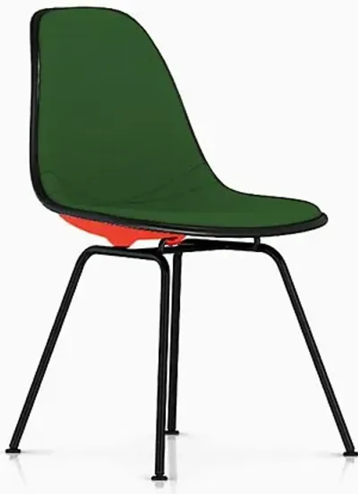 Eames Molded Plastic Side Chair with 4-Leg Base, Upholstered