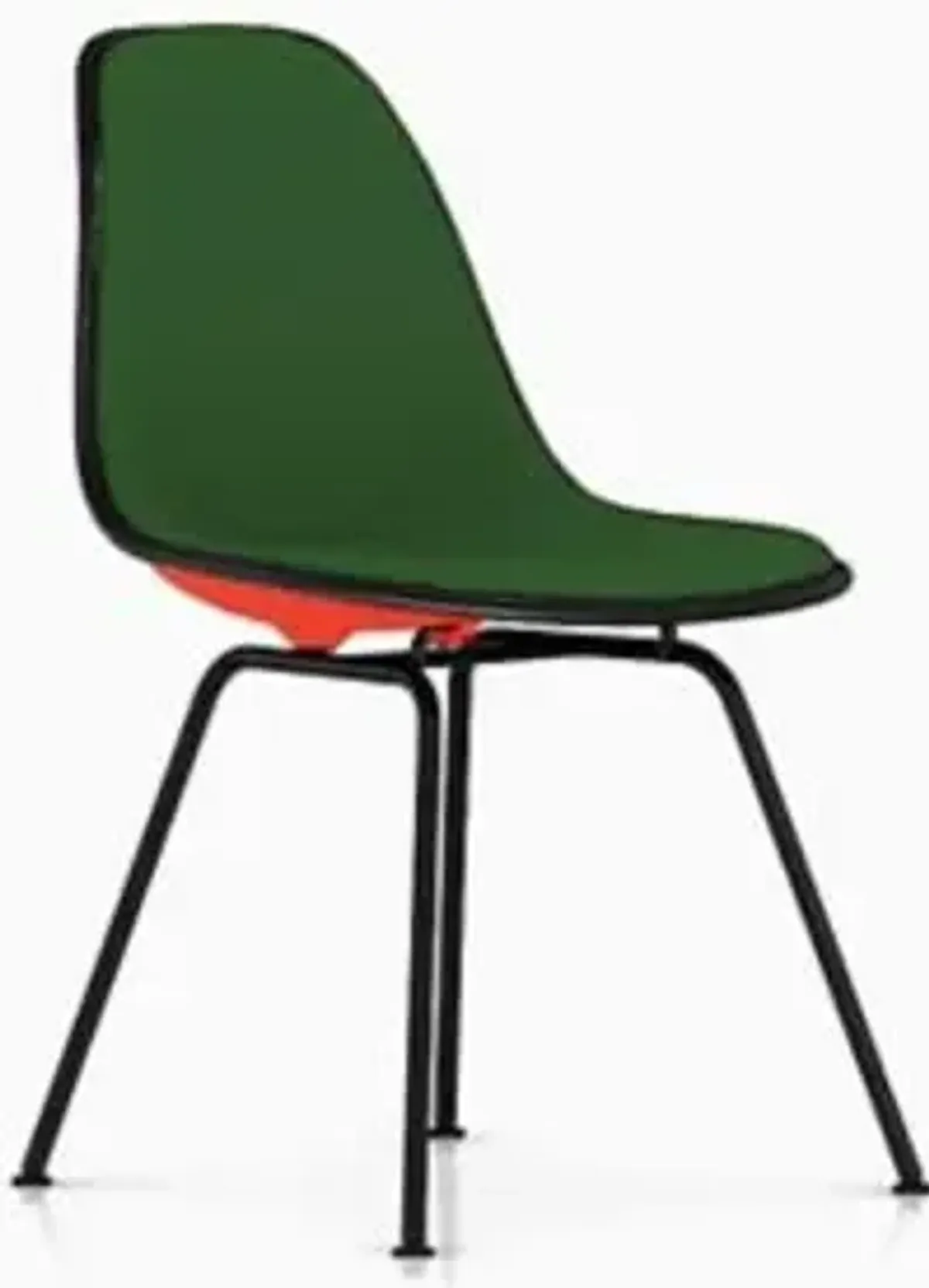 Eames Molded Plastic Side Chair with 4-Leg Base, Upholstered