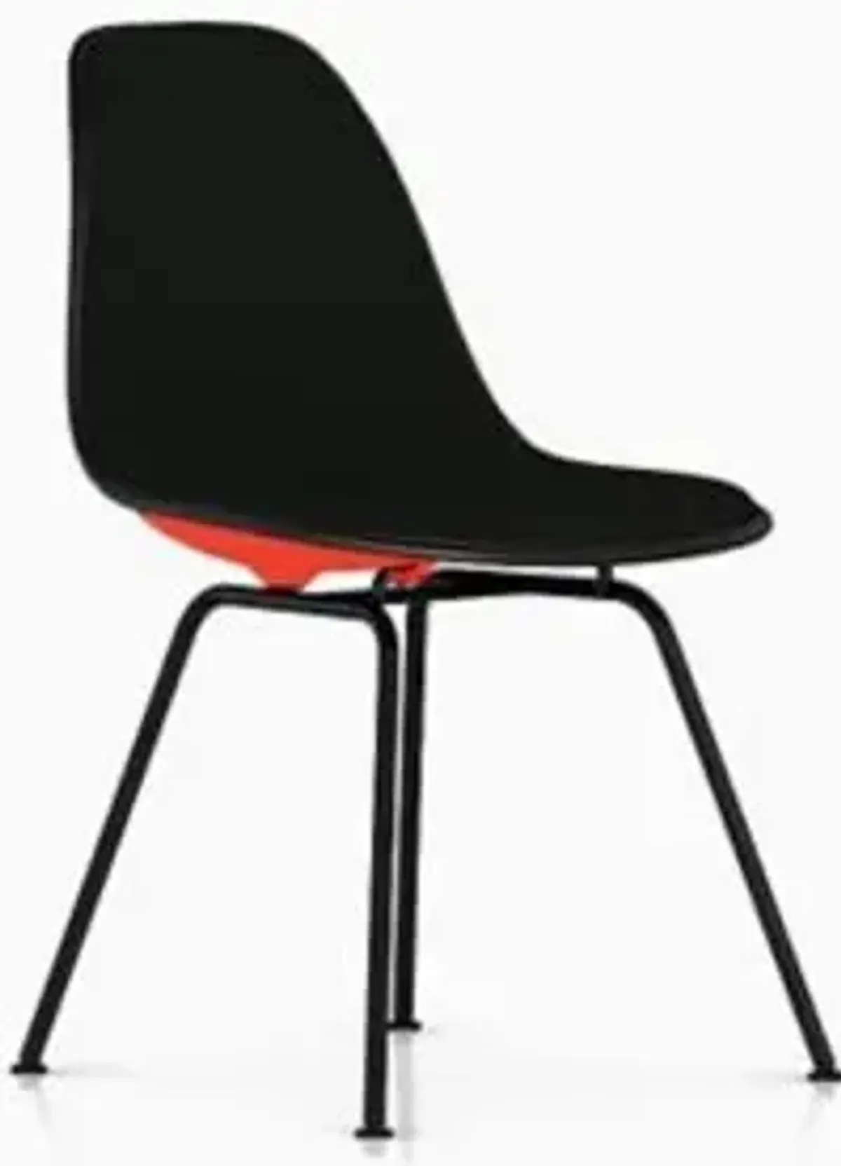 Eames Molded Plastic Side Chair with 4-Leg Base, Upholstered