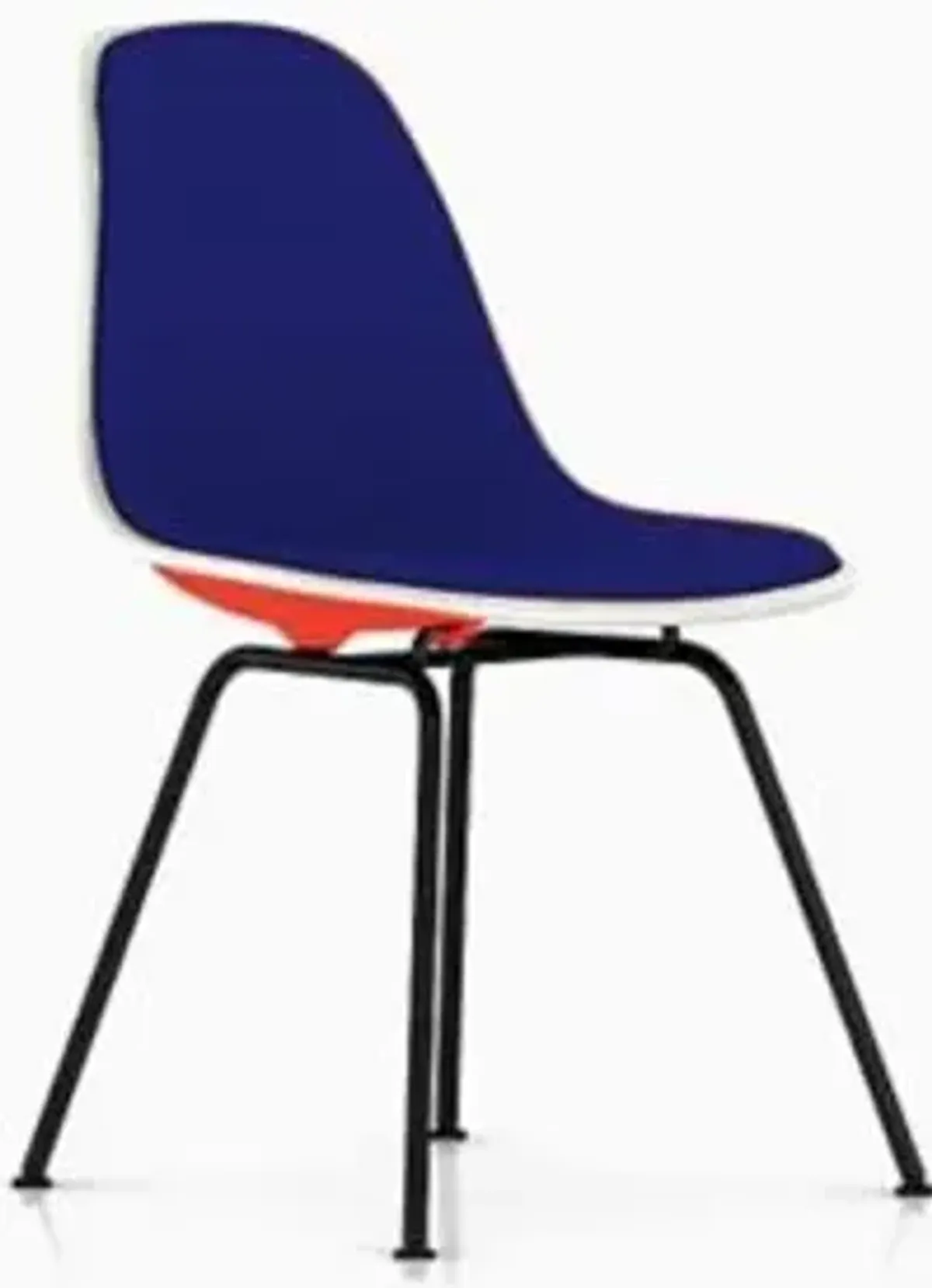 Eames Molded Plastic Side Chair with 4-Leg Base, Upholstered