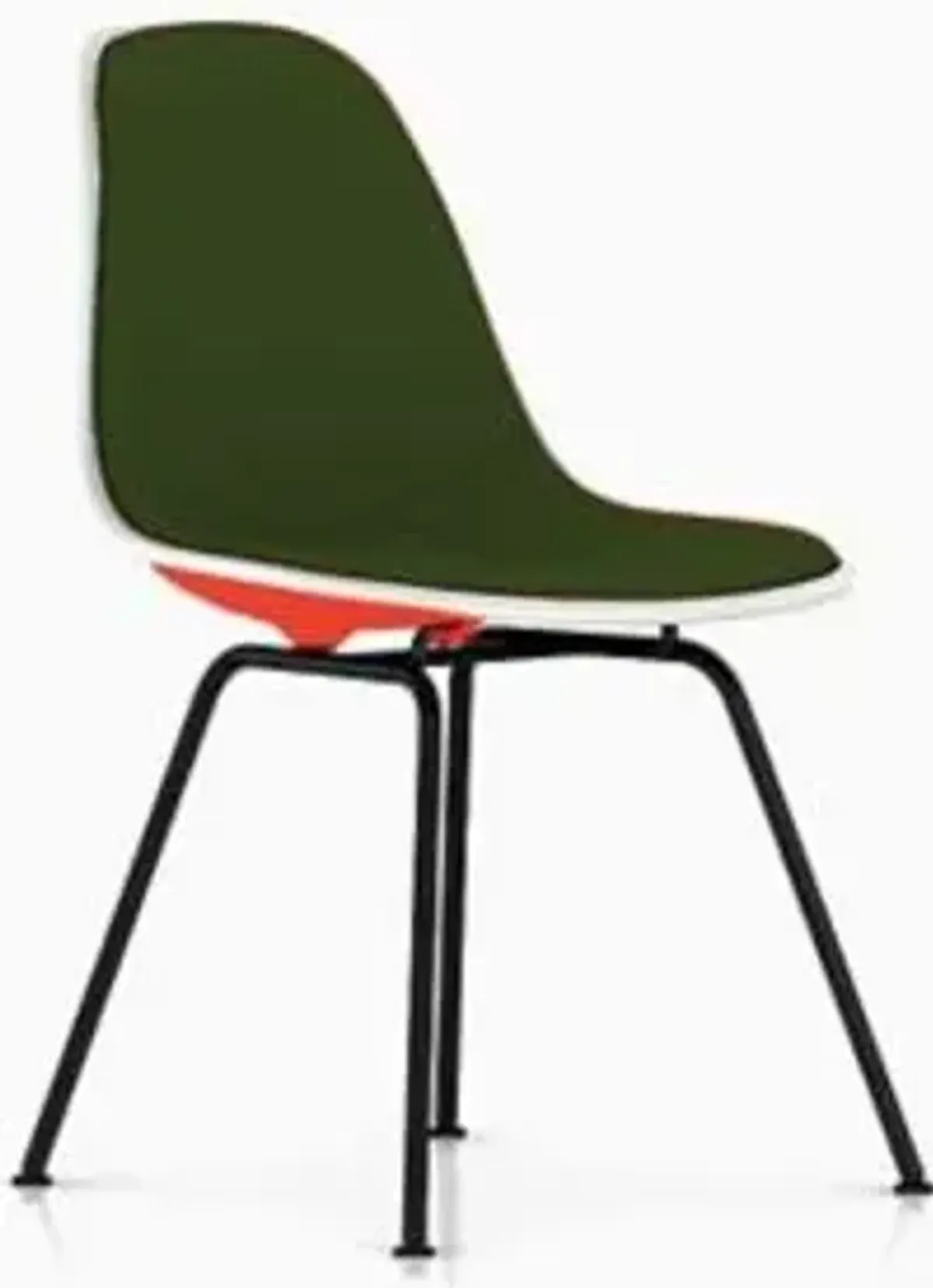 Eames Molded Plastic Side Chair with 4-Leg Base, Upholstered