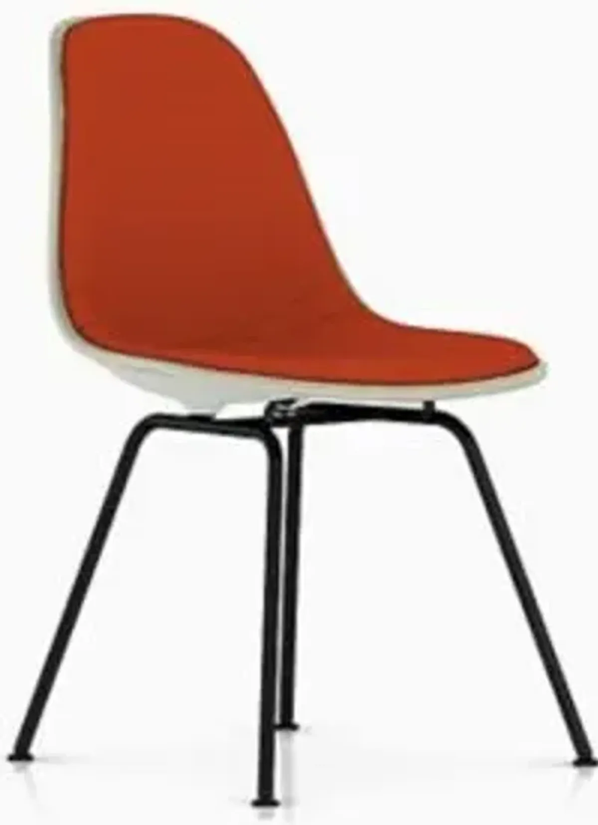 Eames Molded Plastic Side Chair with 4-Leg Base, Upholstered