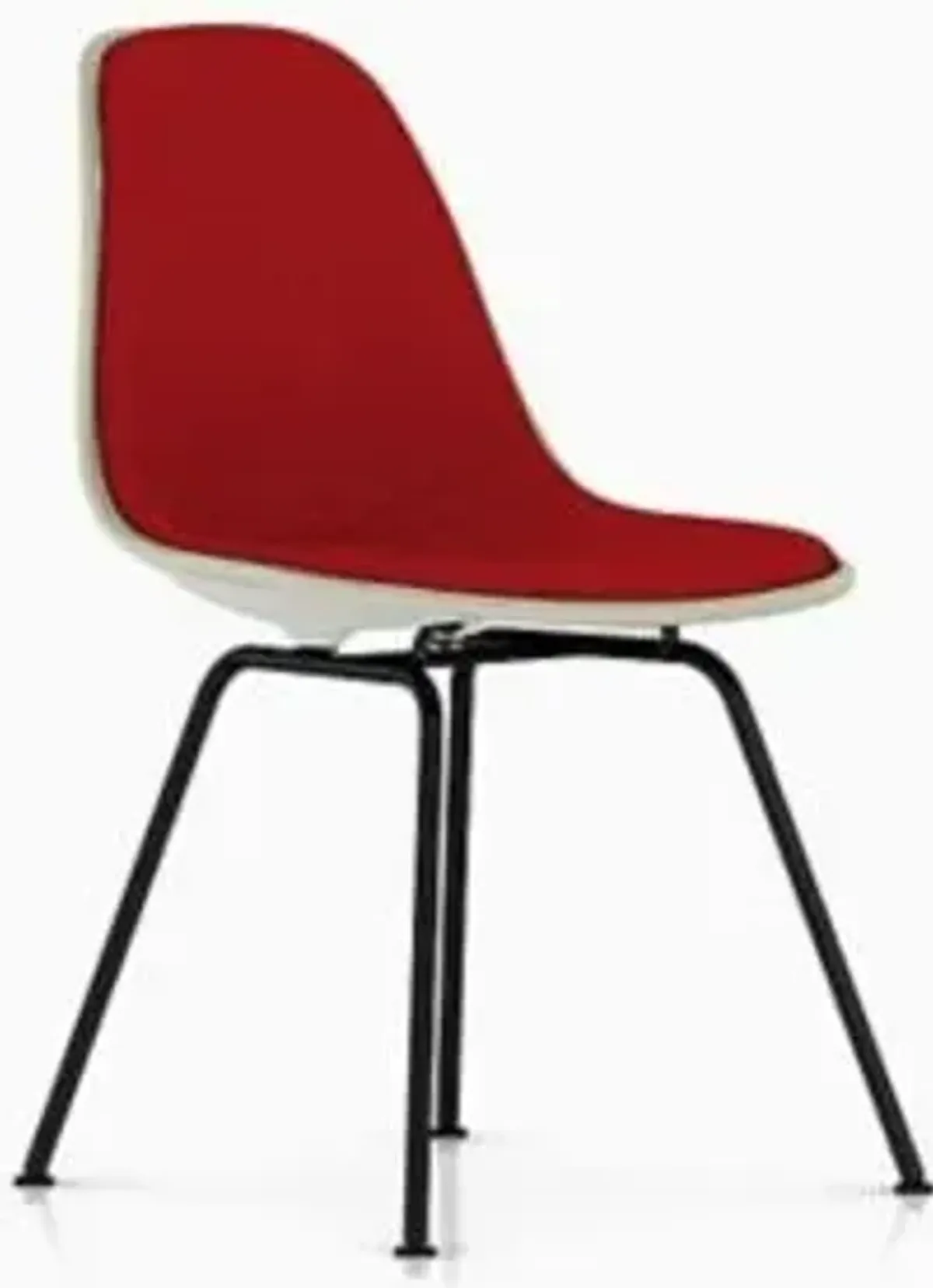 Eames Molded Plastic Side Chair with 4-Leg Base, Upholstered