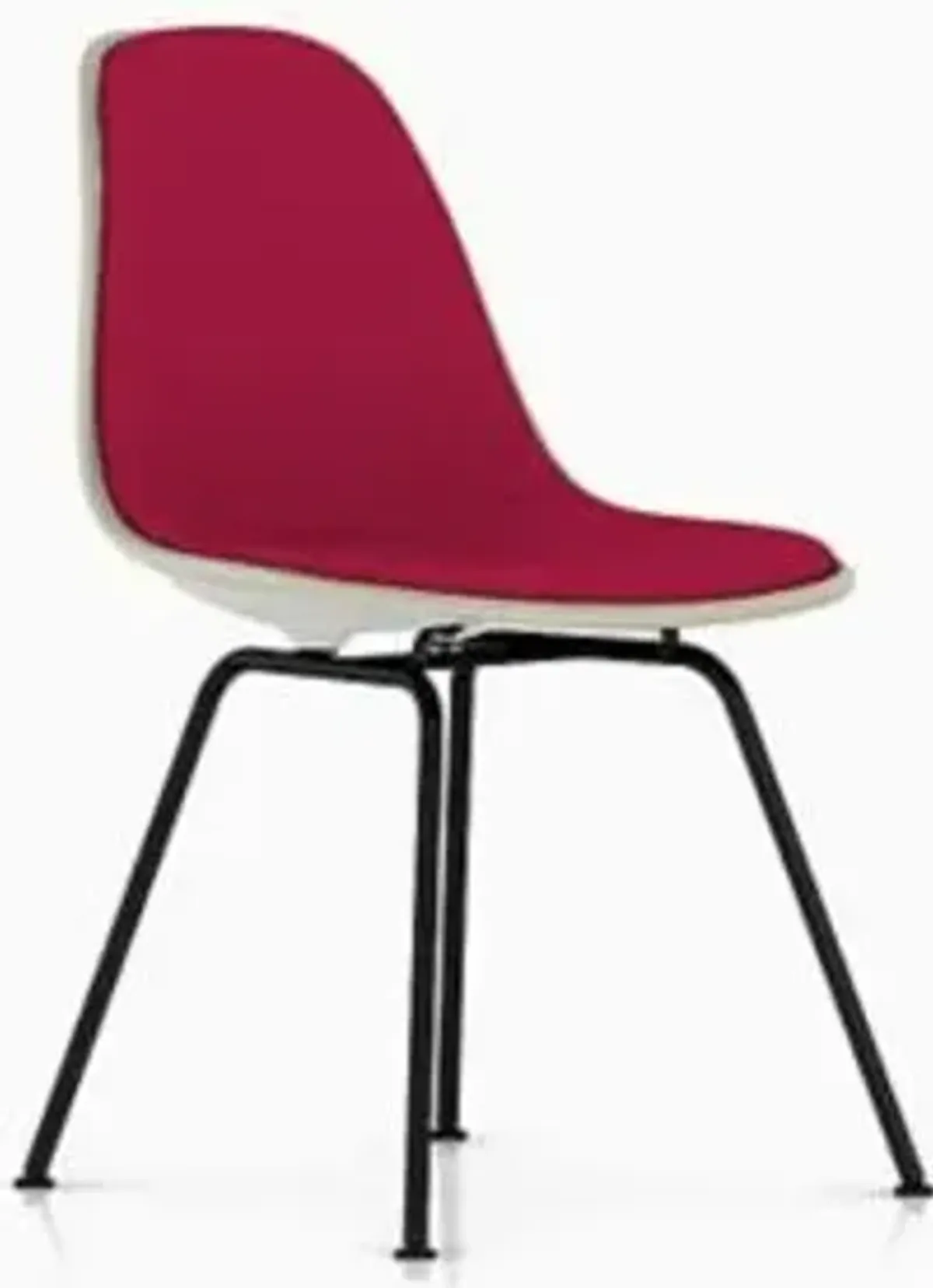 Eames Molded Plastic Side Chair with 4-Leg Base, Upholstered