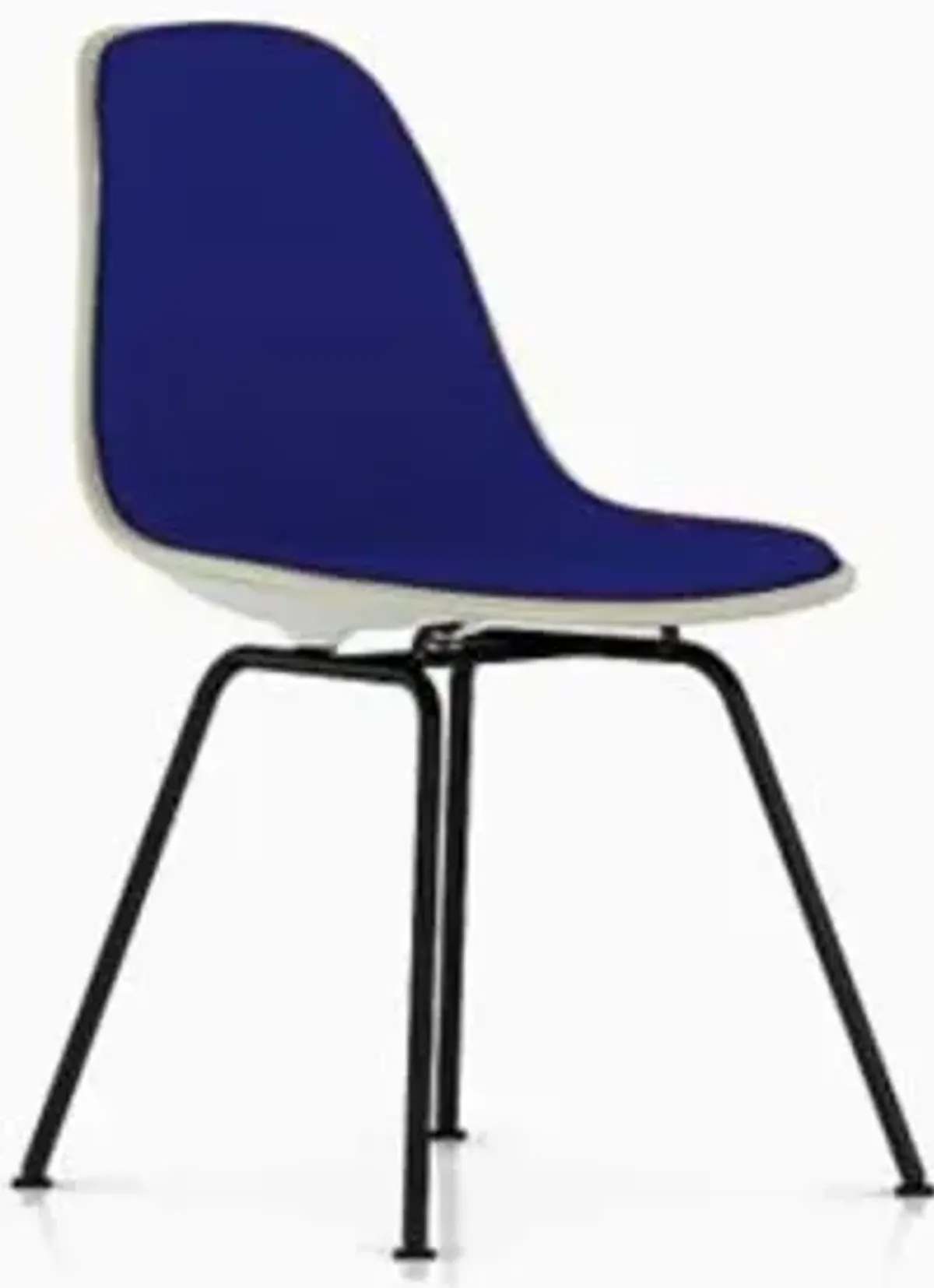 Eames Molded Plastic Side Chair with 4-Leg Base, Upholstered