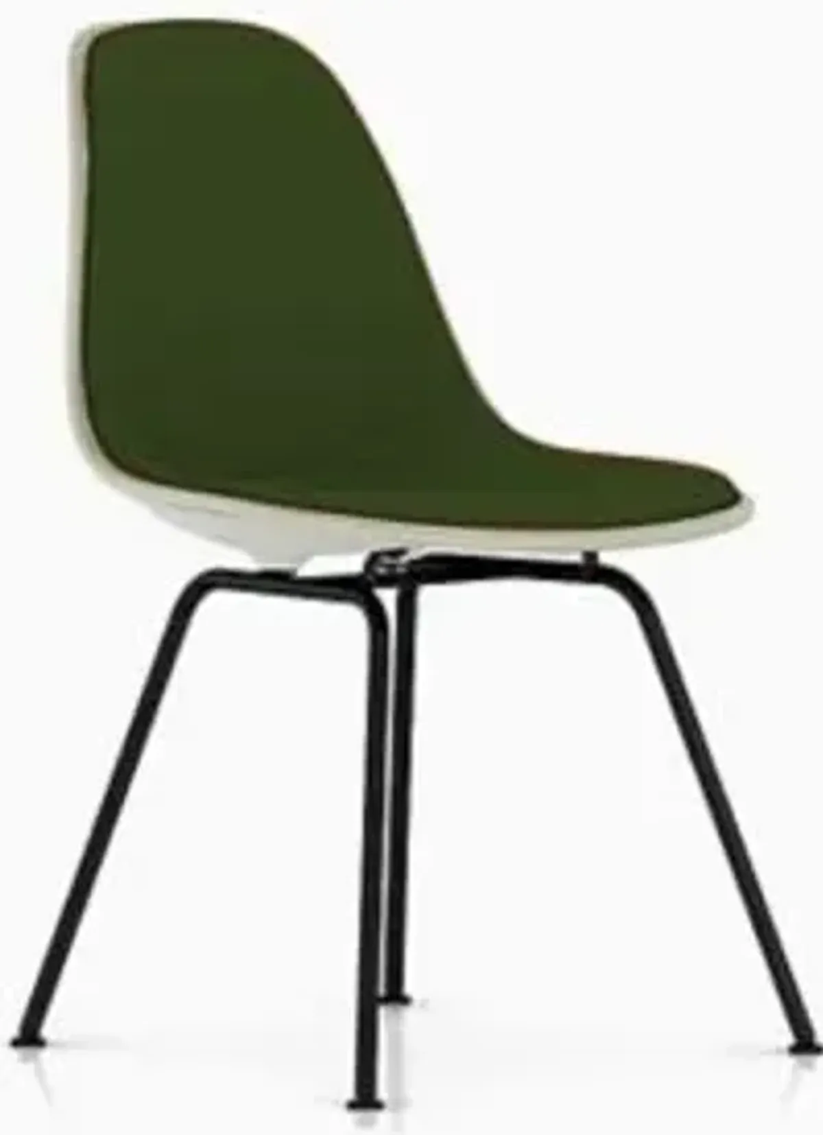 Eames Molded Plastic Side Chair with 4-Leg Base, Upholstered