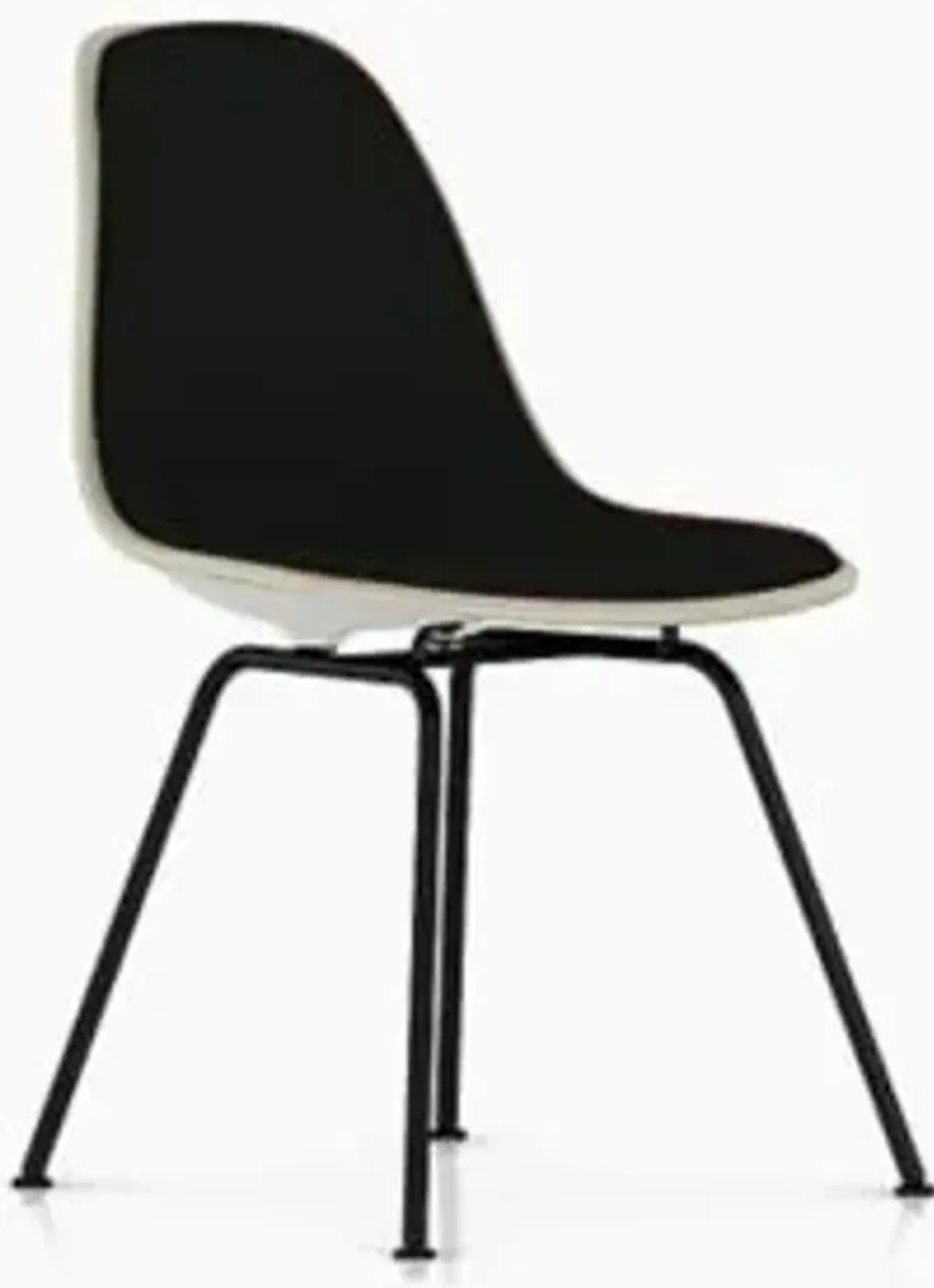 Eames Molded Plastic Side Chair with 4-Leg Base, Upholstered