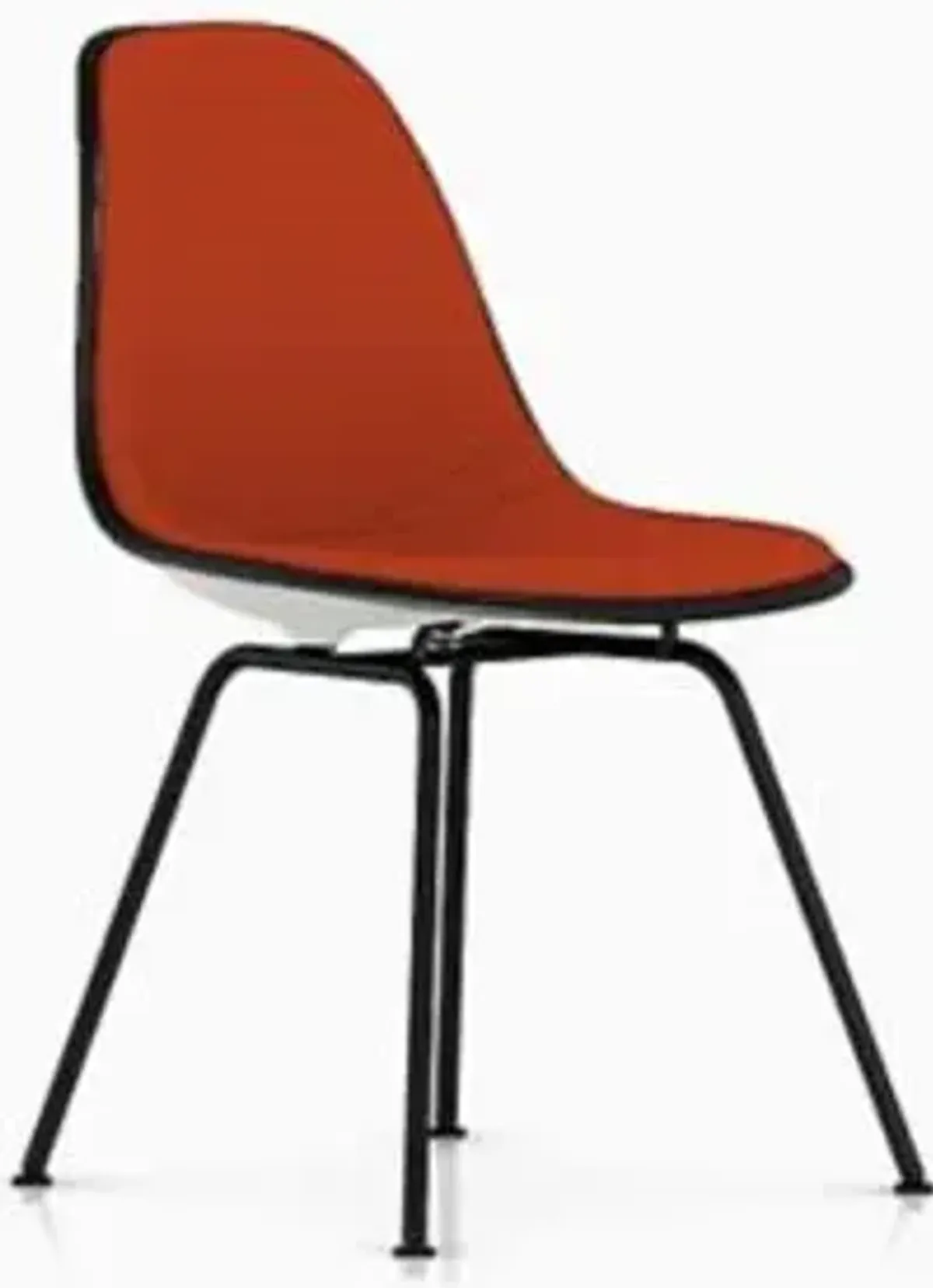 Eames Molded Plastic Side Chair with 4-Leg Base, Upholstered