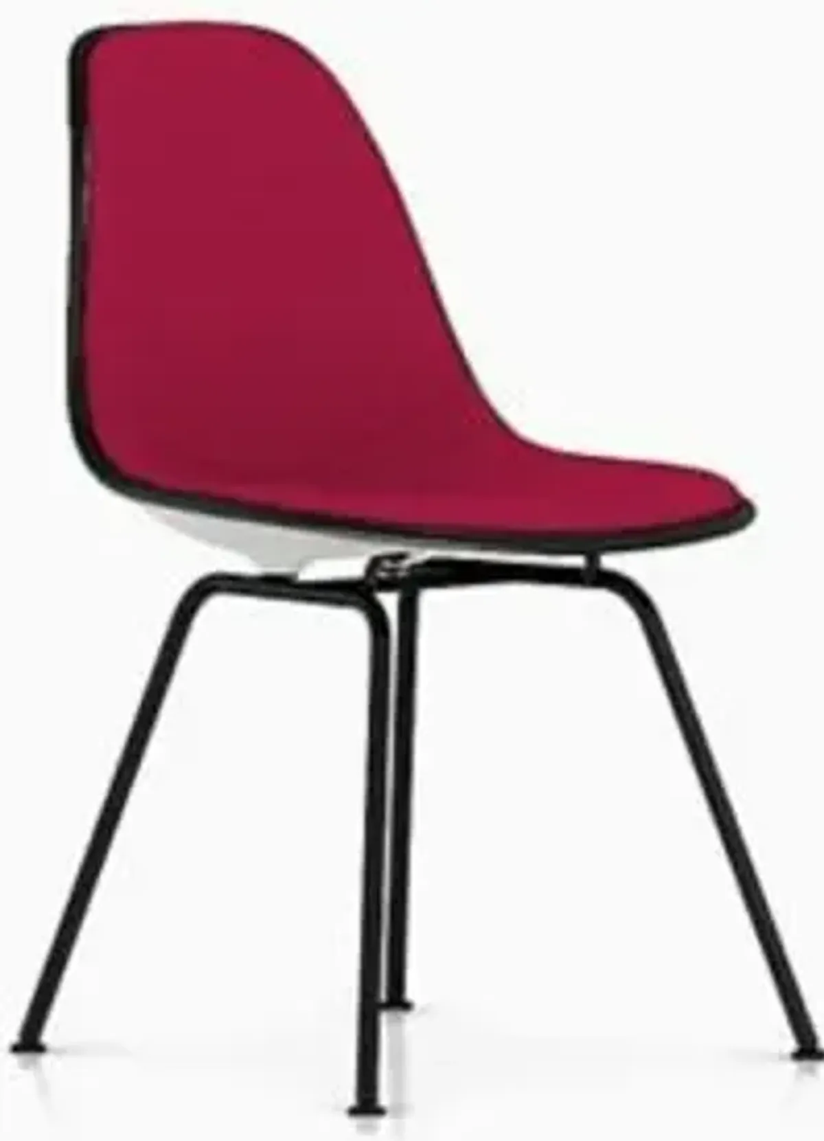 Eames Molded Plastic Side Chair with 4-Leg Base, Upholstered