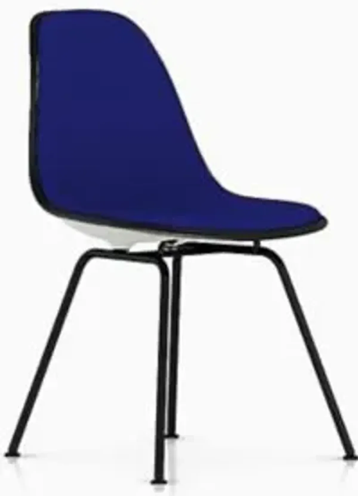 Eames Molded Plastic Side Chair with 4-Leg Base, Upholstered