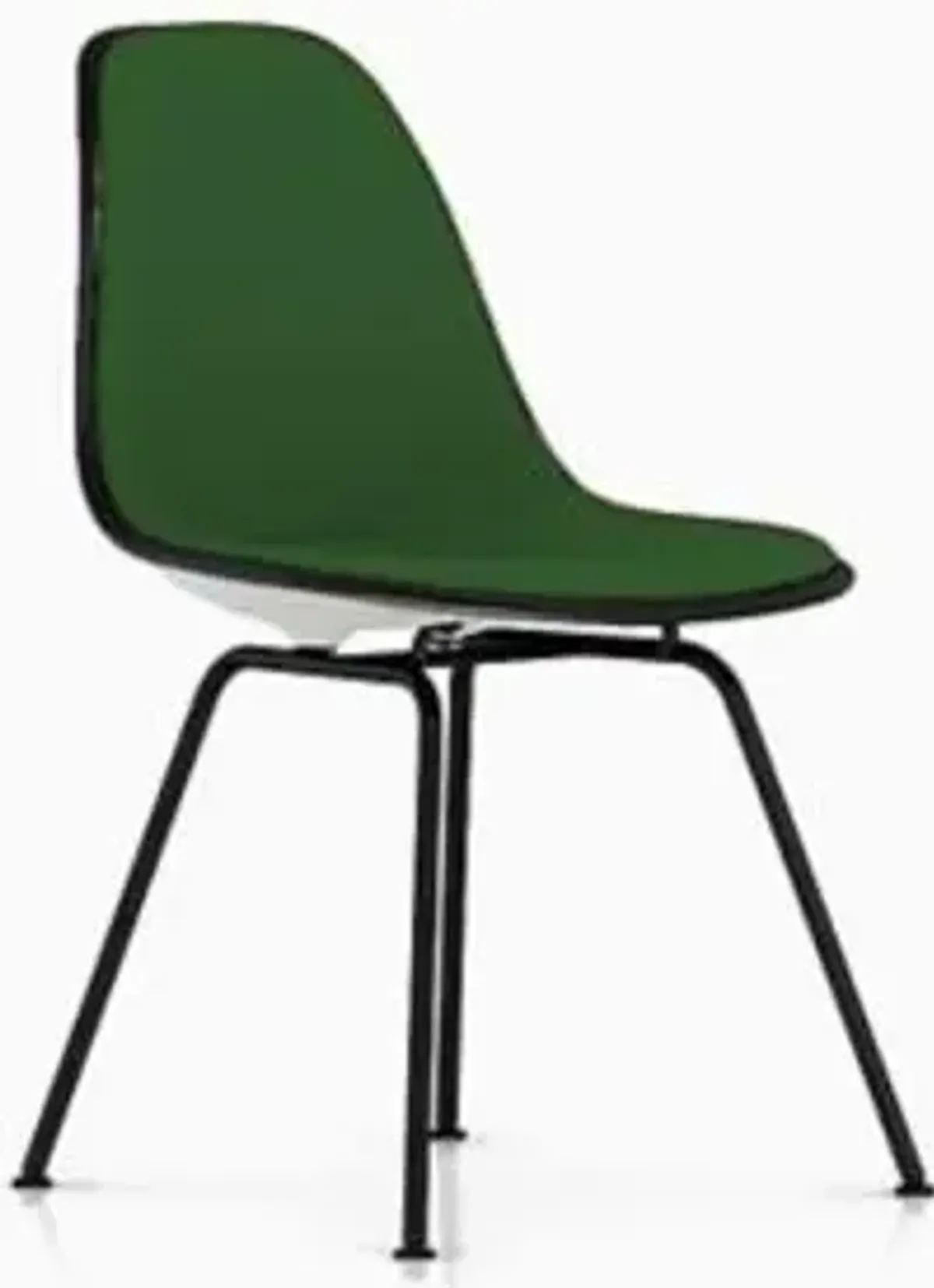 Eames Molded Plastic Side Chair with 4-Leg Base, Upholstered