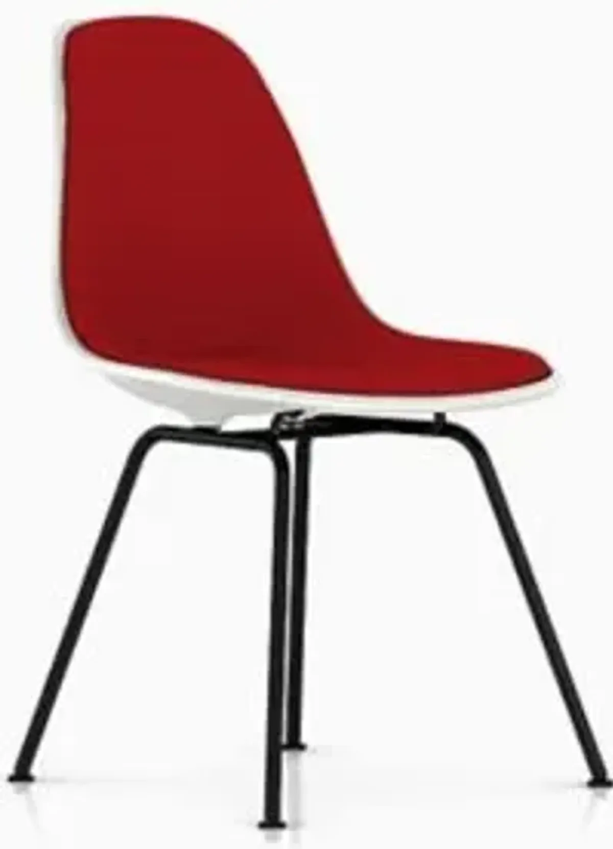 Eames Molded Plastic Side Chair with 4-Leg Base, Upholstered