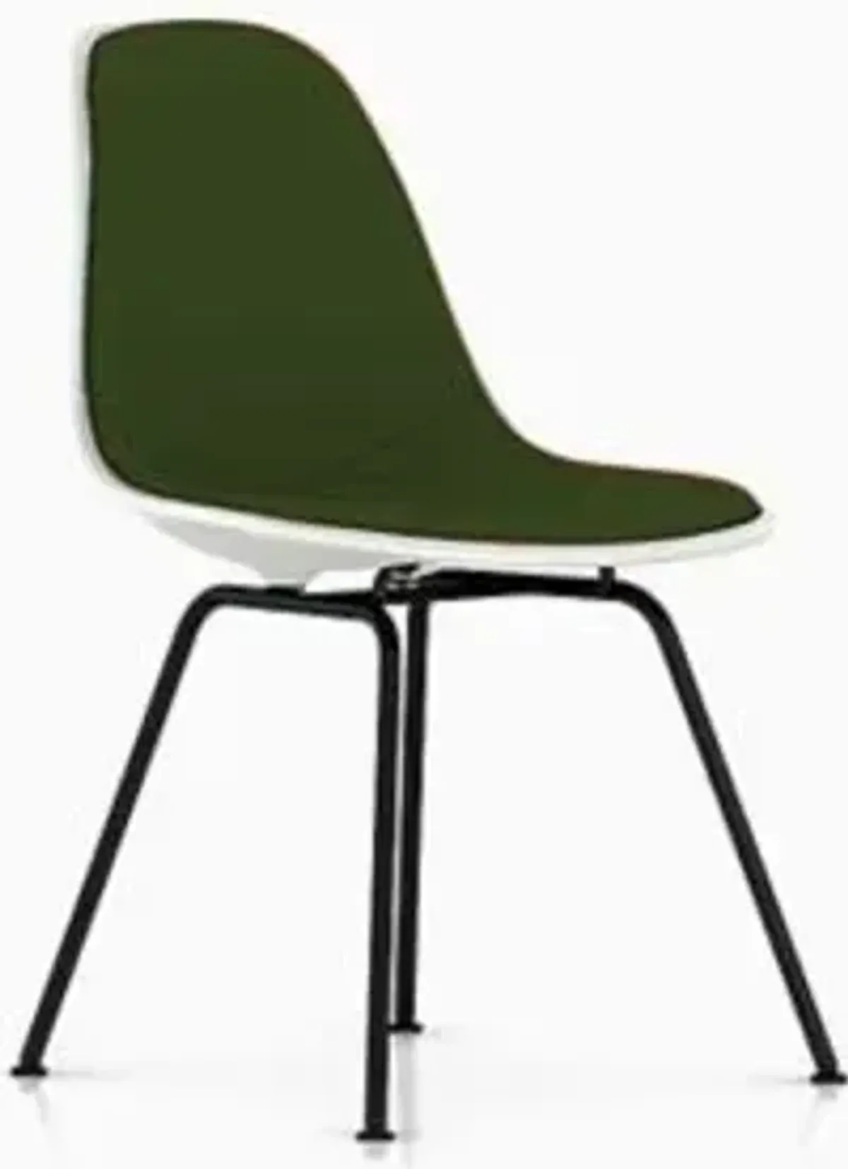 Eames Molded Plastic Side Chair with 4-Leg Base, Upholstered